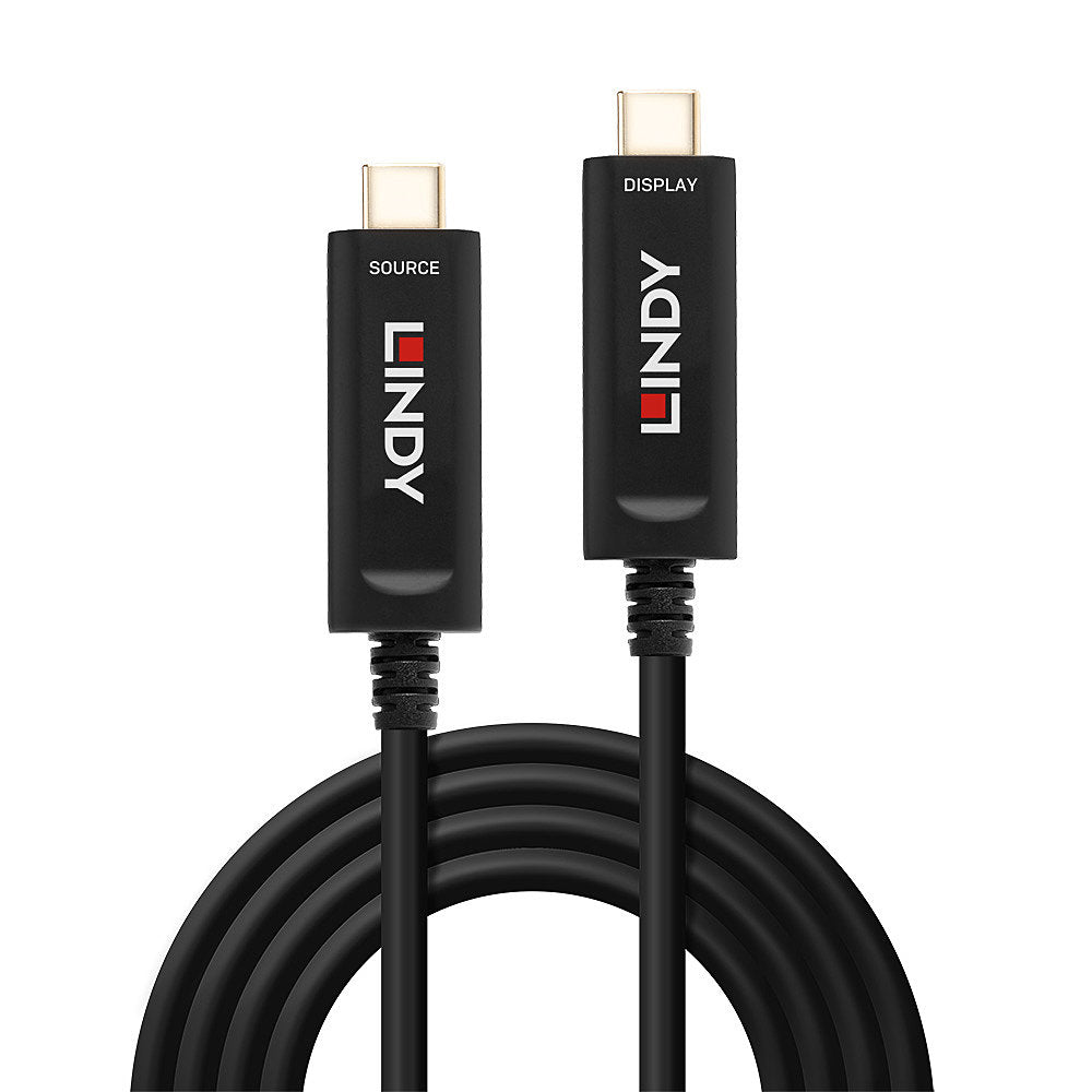 LINDY Fibre Optic Hybrid USB C Video 15m