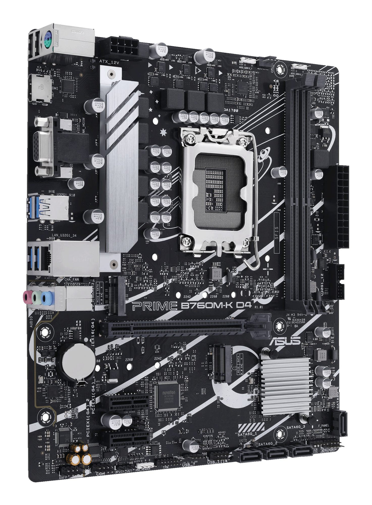 ASUS PRIME B760M-K D4 LGA1700 microATX MB 2xDDR4 4xSATA 2xM.2 1xD-Sub 1xHDMI 2.0