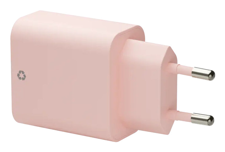 EU Wall Charger USB-C 20W+USB-A 18W PNK