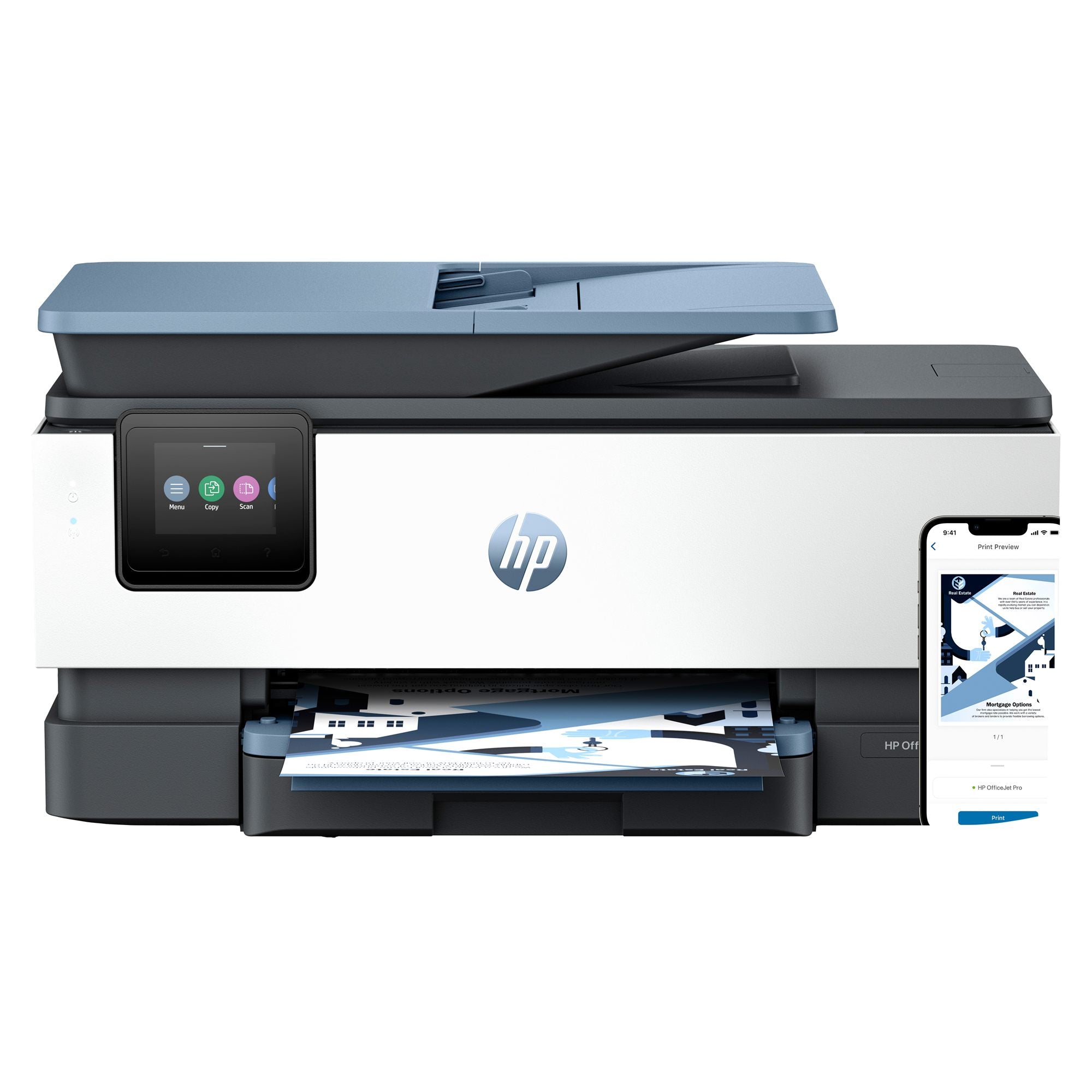 HP Officejet Pro 8125e All-in-One MFP colour inkjet A4 12ppm Copy 20ppm Print 225sheets USB Wi-Fi LAN dark surf blue