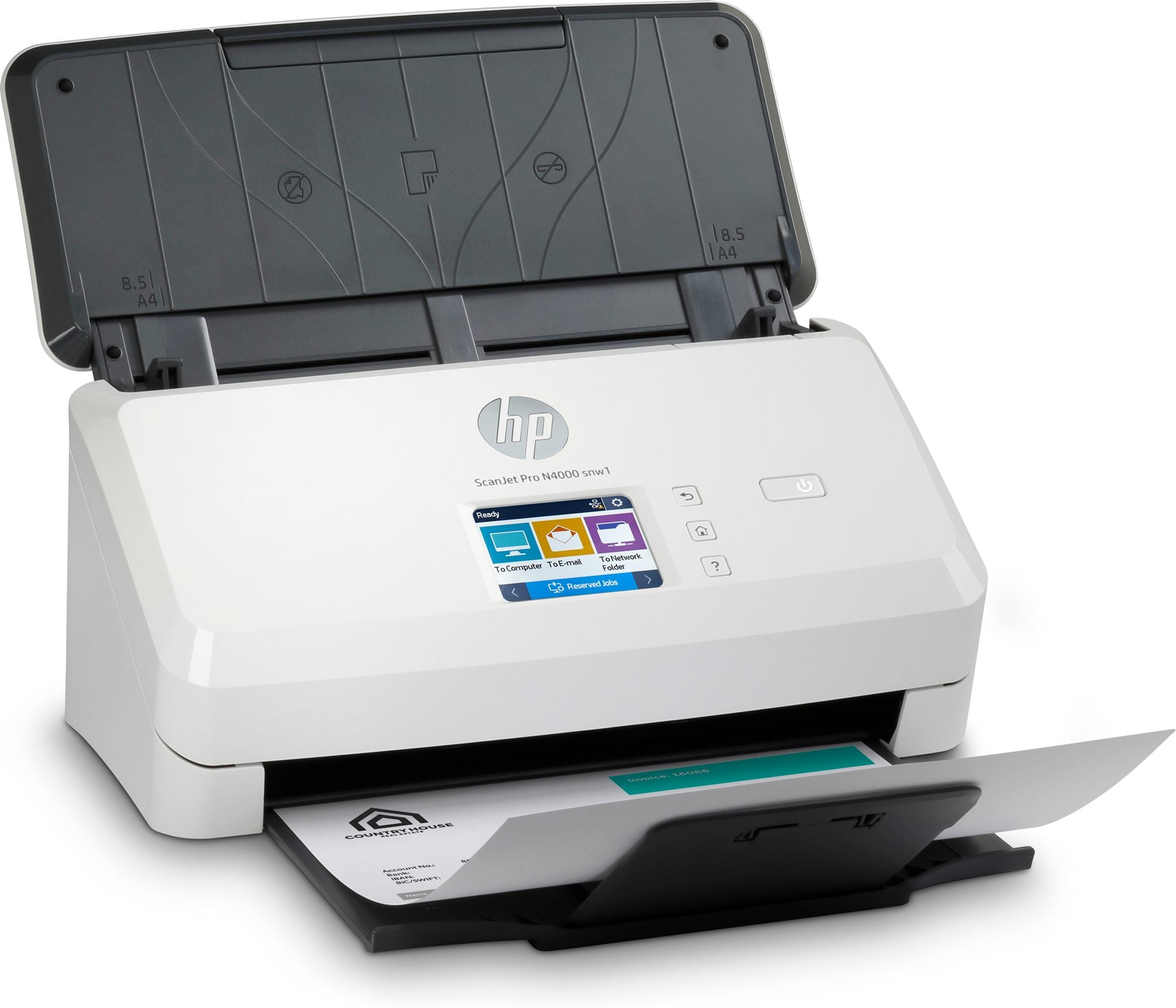 HP Scanjet Pro N4000 snw1 Sheet-feed Document scanner CMOS CIS Duplex 216x3100mm 600x600dpi 40ppm ADF 50sheets 4000scans LAN Wi-Fi