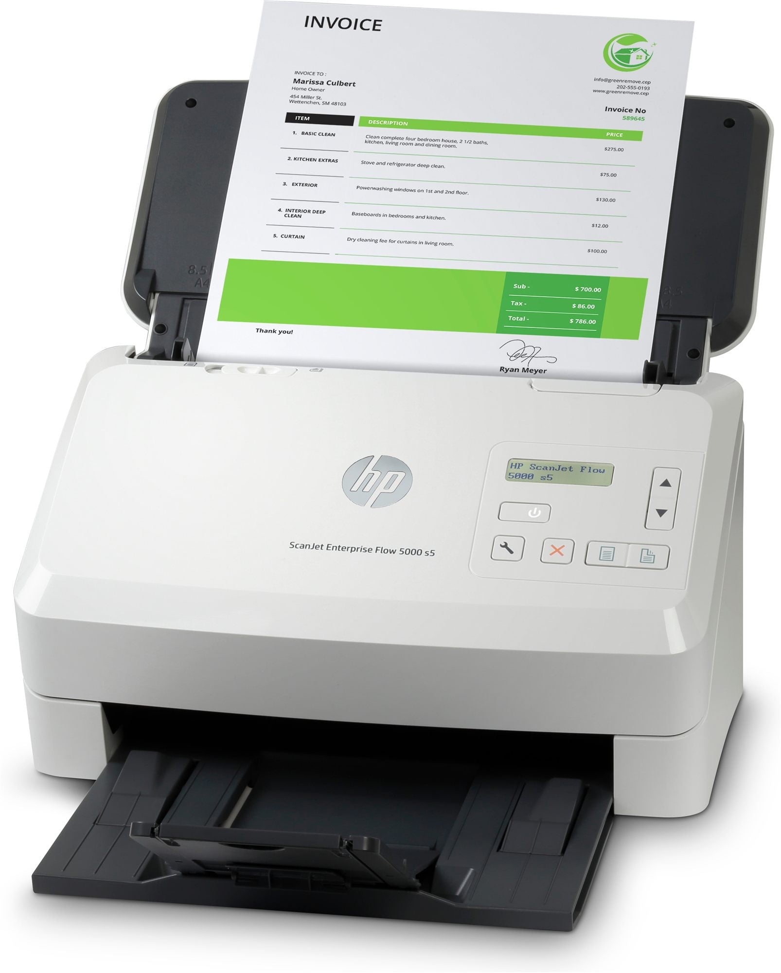 HP ScanJet Enterprise Flow 5000 s5 Scanner de Document CMOS CIS Duplex 216x3100mm 600dpix600dpi 65ppm ADF 80sheets 7500scans