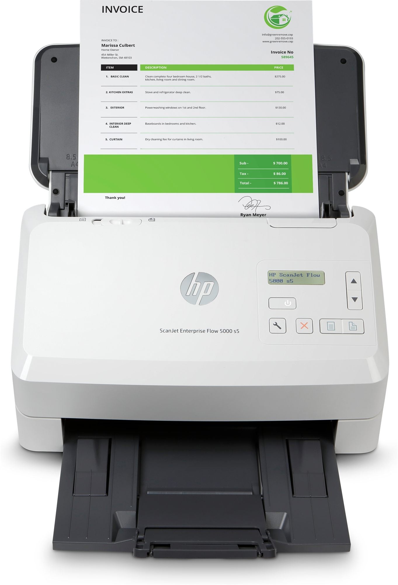 HP ScanJet Enterprise Flow 5000 s5 Scanner de Document CMOS CIS Duplex 216x3100mm 600dpix600dpi 65ppm ADF 80sheets 7500scans