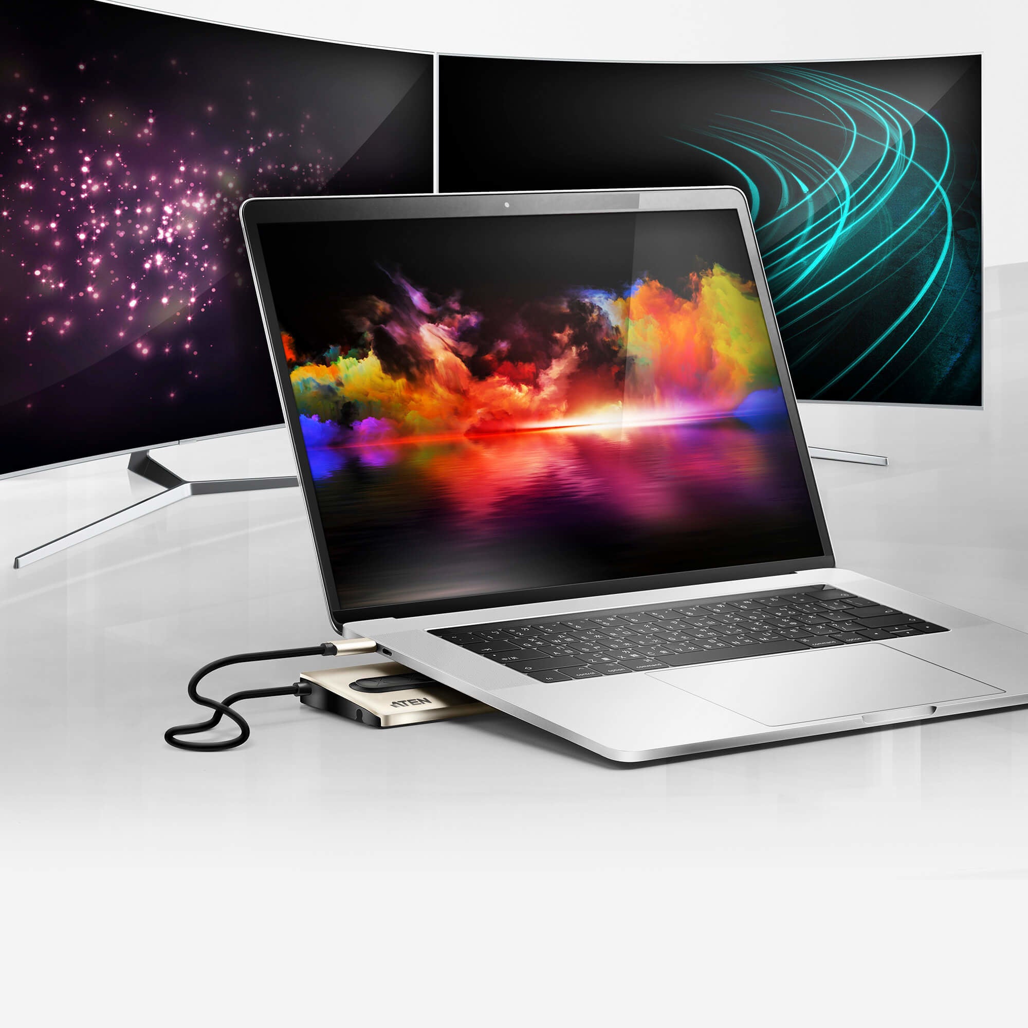 ATEN UH3237 Station multiports USB-C 13 en 1 Double affichage