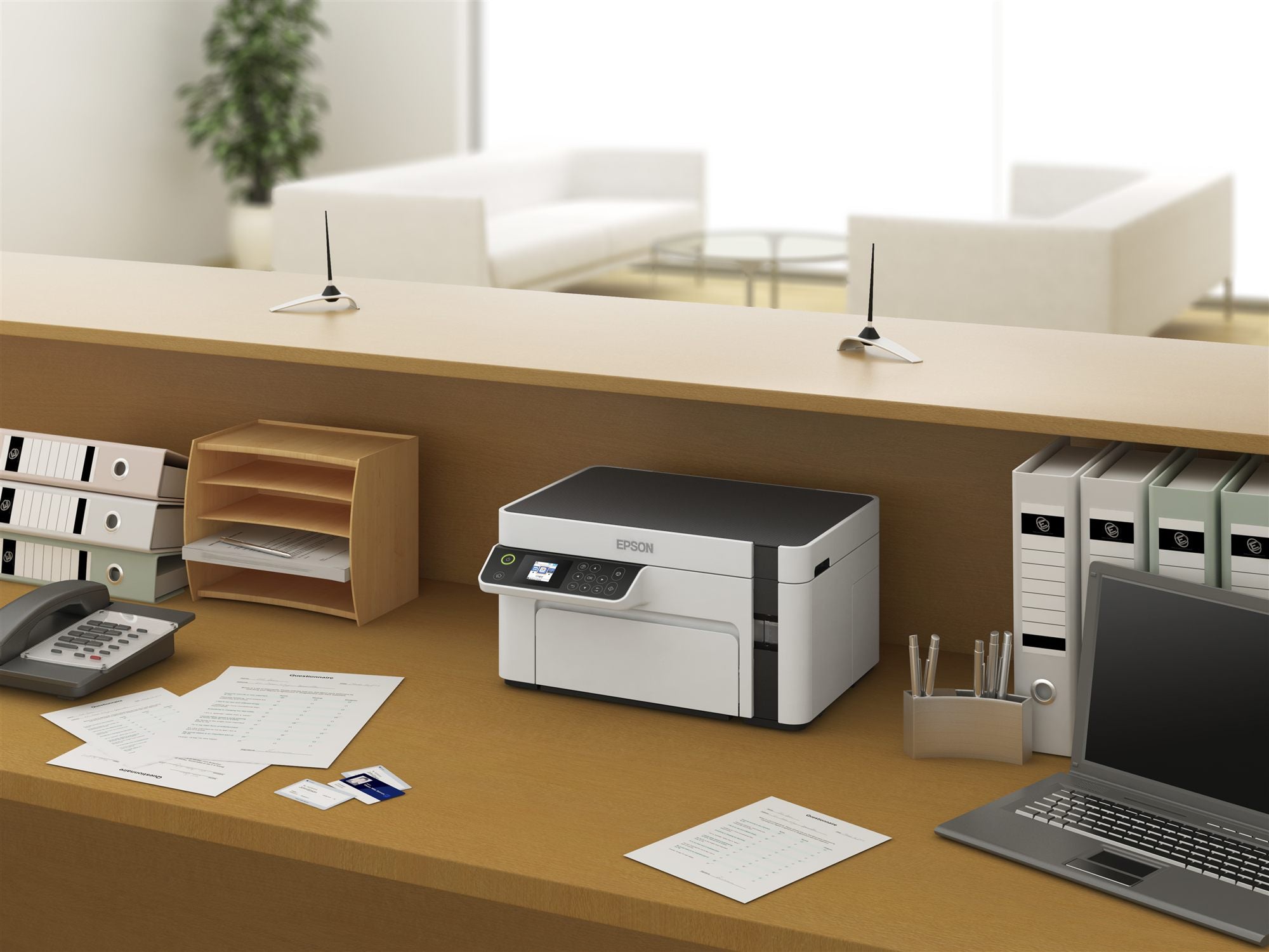 EPSON EcoTank ET-M2120 MFP Mono B/W ink-jet A4 15ppm print 150 sheets USB Wi-Fi white