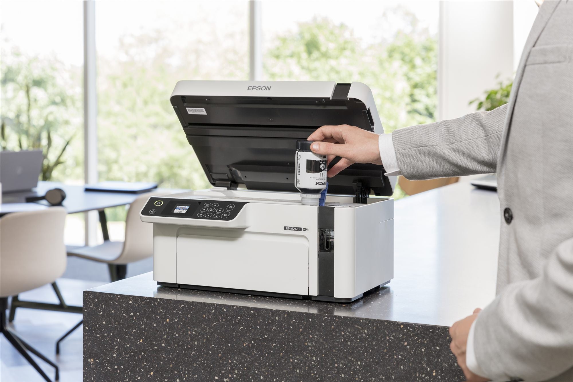 EPSON EcoTank ET-M2120 MFP Mono B/W ink-jet A4 15ppm print 150 sheets USB Wi-Fi white