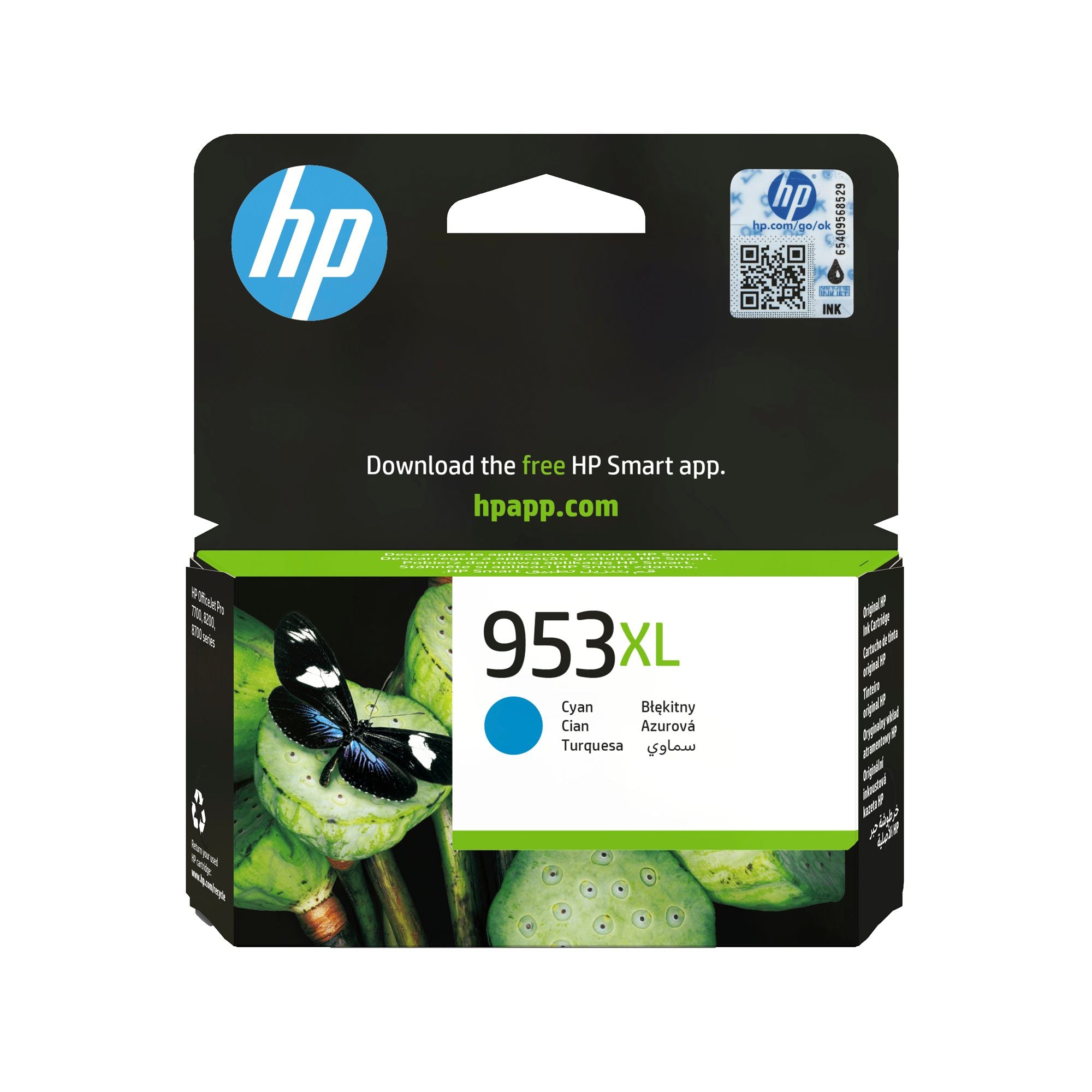 HP 953XL original High Yield Ink cartridge F6U16AE 301 Cyan Blister