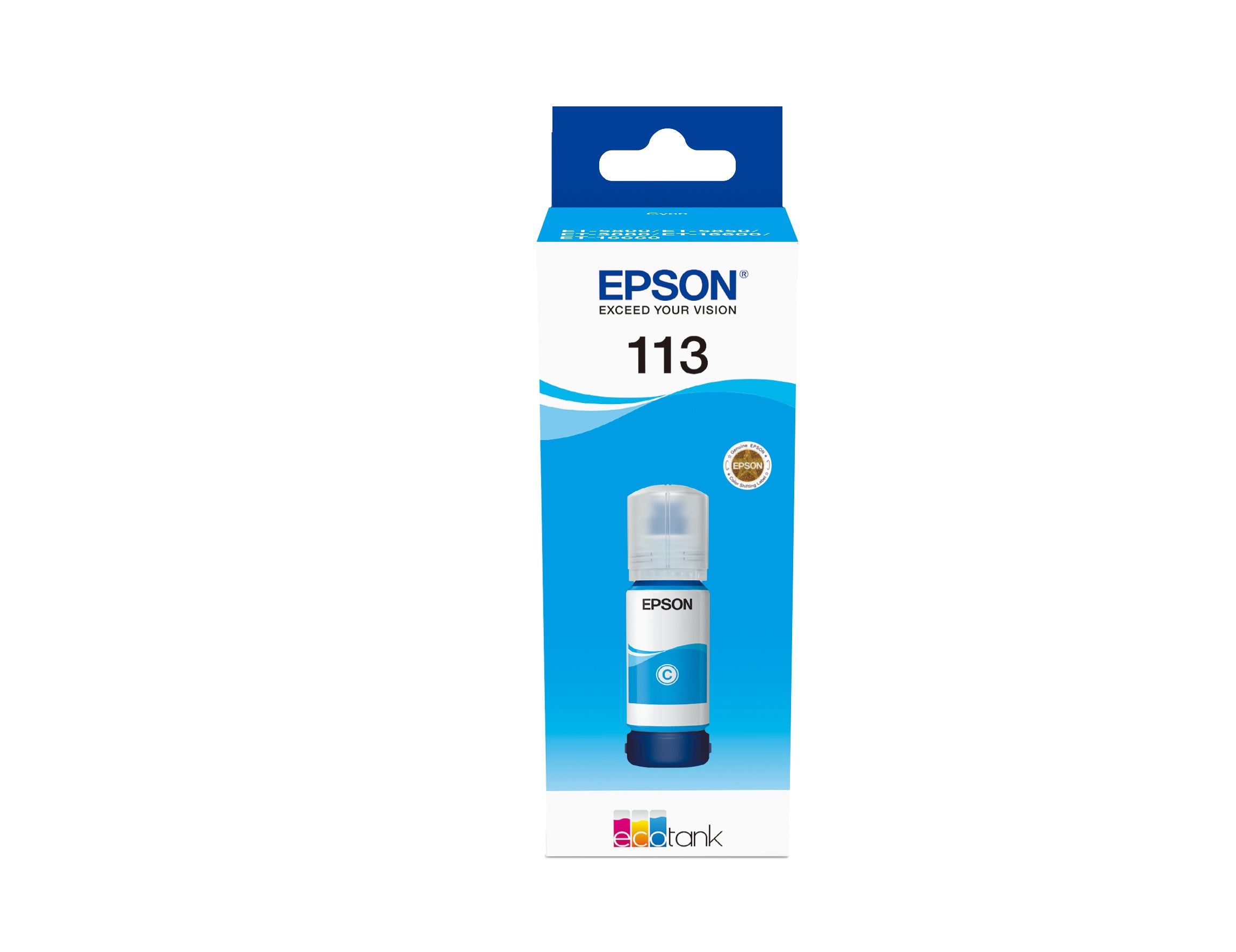 EPSON 6LB 113 EcoTank Pigment Cyan ink bottle