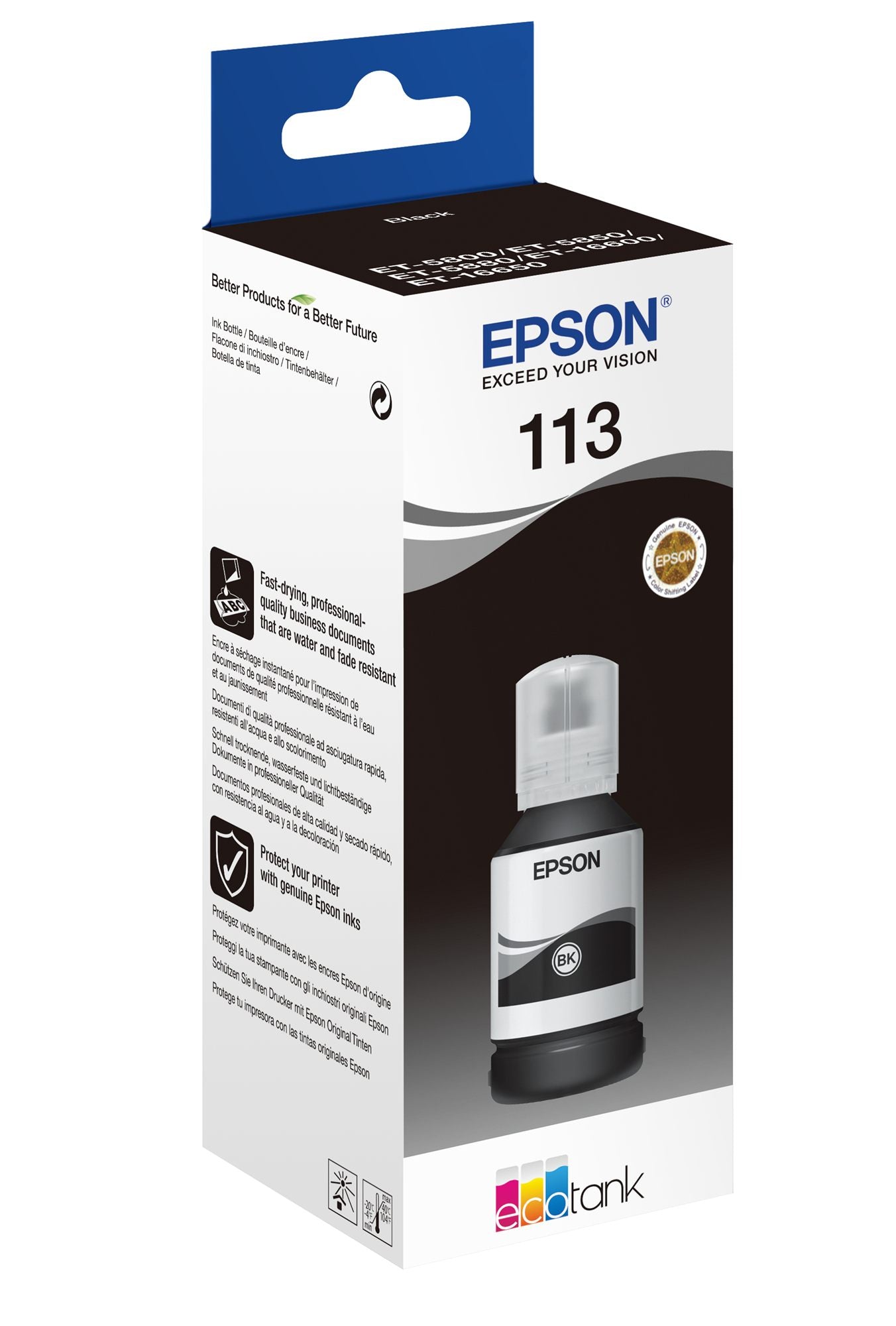 EPSON 4LB 113 EcoTank Pigment Black ink bottle