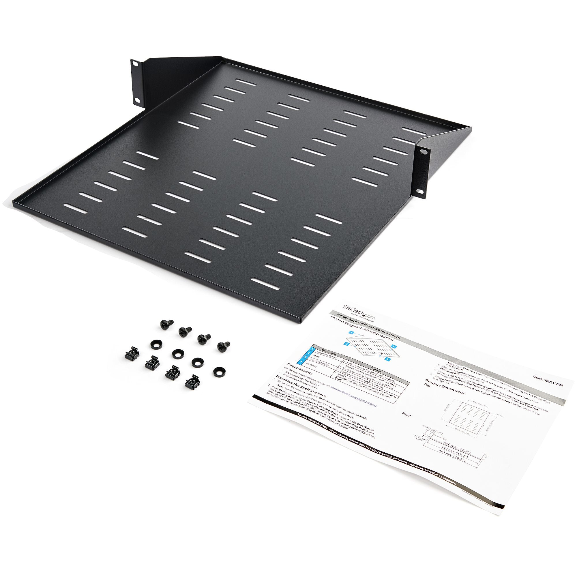 Shelf - 2 Post Server Rack - Up to 75 lb