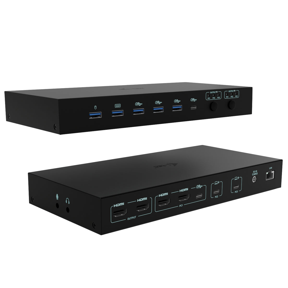 I-TEC USB-C KVM Docking station for 3 Hosts 2xHDMI 1xGLAN 1xUSB-C Gen2 3x USB-A Gen2 2x USB-A 1.1 1xAudio 1xMic PD 1x 92W/2x 65W
