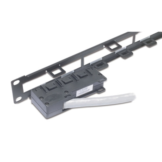 APC Data Distribution 1U Panel Holds 4 each Data Distribution Cables for a Total of 24 Ports