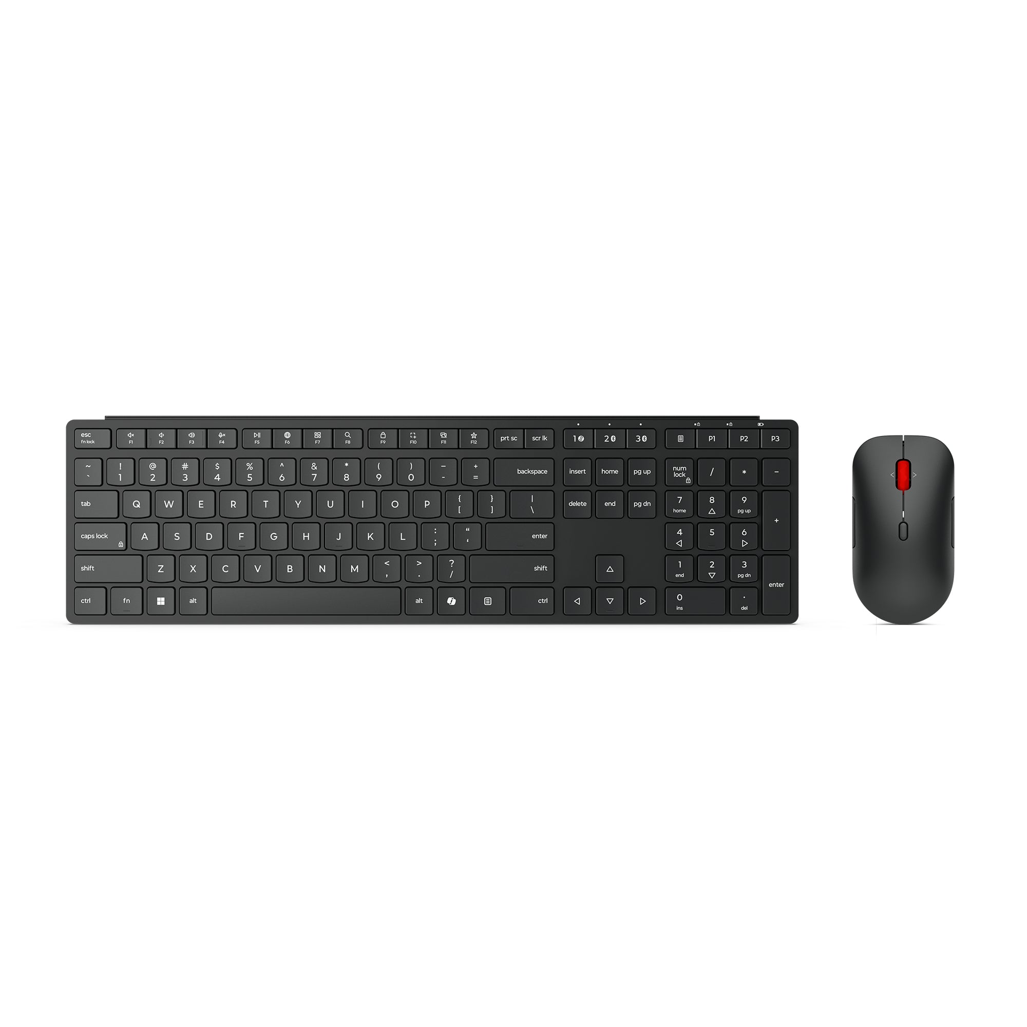 LENOVO Pro Combo 6000 Keyboard and mouse set wireless 2.4 GHz Bluetooth 5.3 AZERTY French eclipse black brown box (FR)