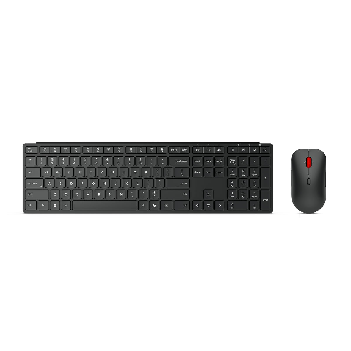 LENOVO Pro Combo 6000 Keyboard and mouse set wireless 2.4 GHz Bluetooth 5.3 AZERTY French eclipse black brown box (FR)
