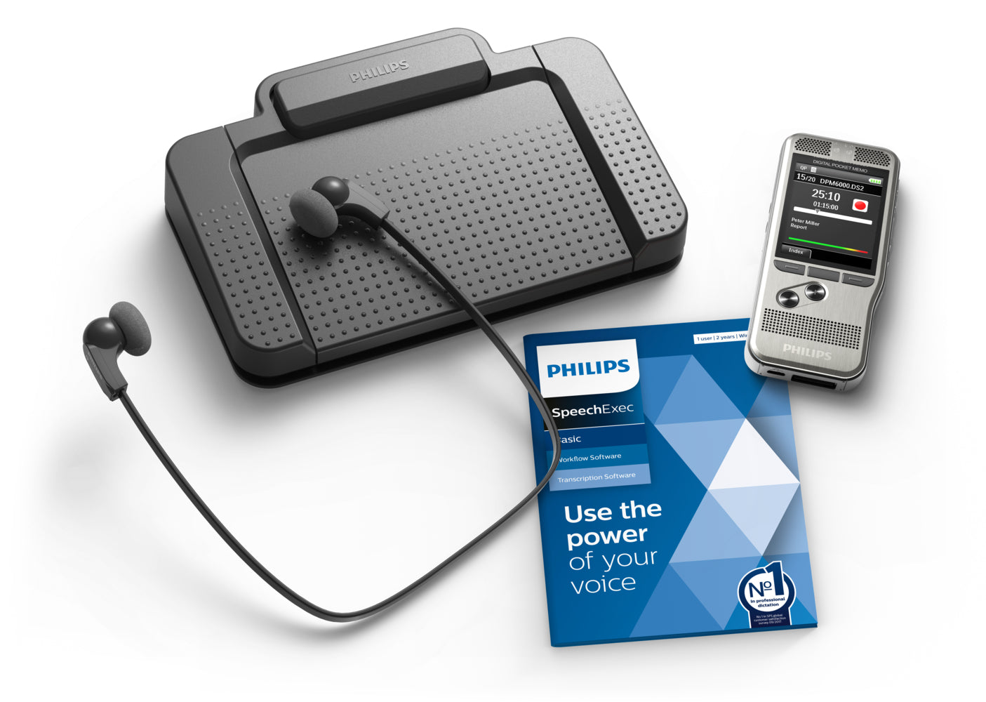 PHILIPS kit DPM6700 + Pocket-Mémo 6000 et le kit de transcription LFH7177
