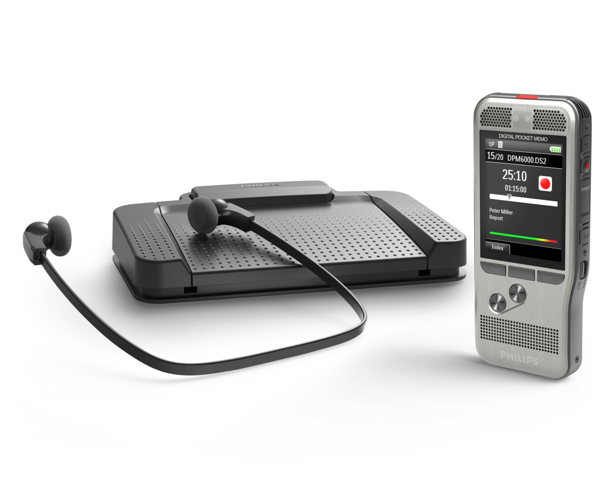 PHILIPS kit DPM6700 + Pocket-Mémo 6000 et le kit de transcription LFH7177