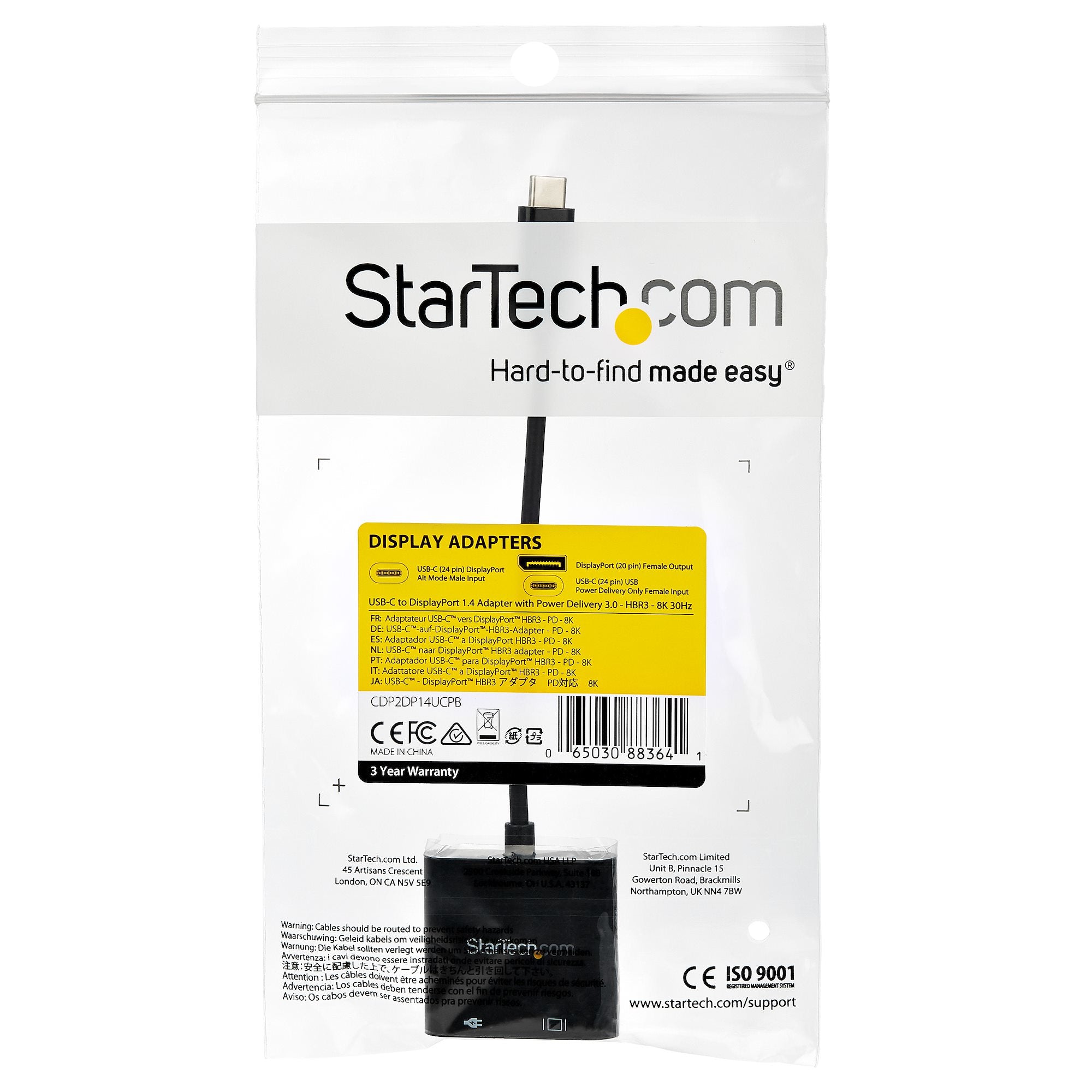 Adapter - USB C to DisplayPort - 60W PD