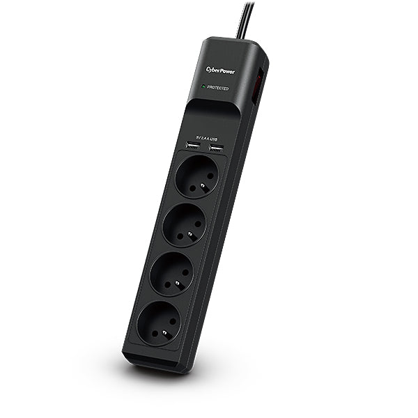 CyberPower P0420SUD0-FR parasurtenseur Noir 4 prise(s) CA 200 - 250 V 1,8 m