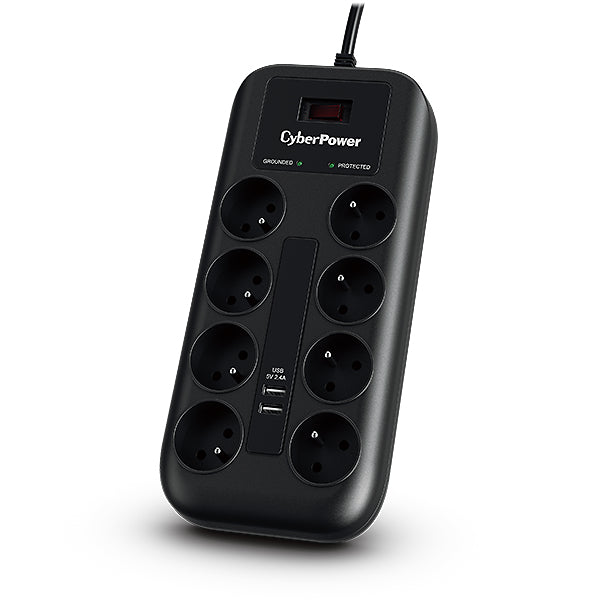 CyberPower P0820SUF0-FR parasurtenseur Noir 8 prise(s) CA 200 - 250 V 1,8 m