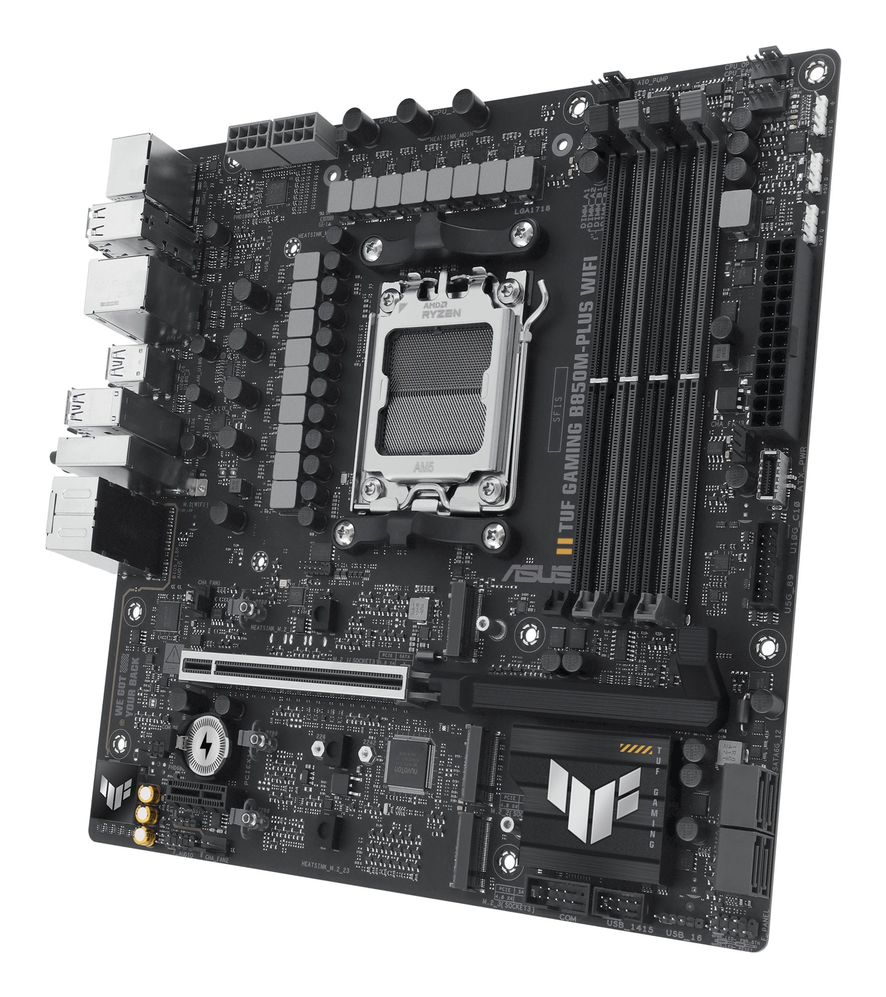 ASUS TUF GAMING B850M-PLUS WIFI AM5 DDR5 micro ATX MB 1xHDMI 1xDP 3xM.2 4xSATA