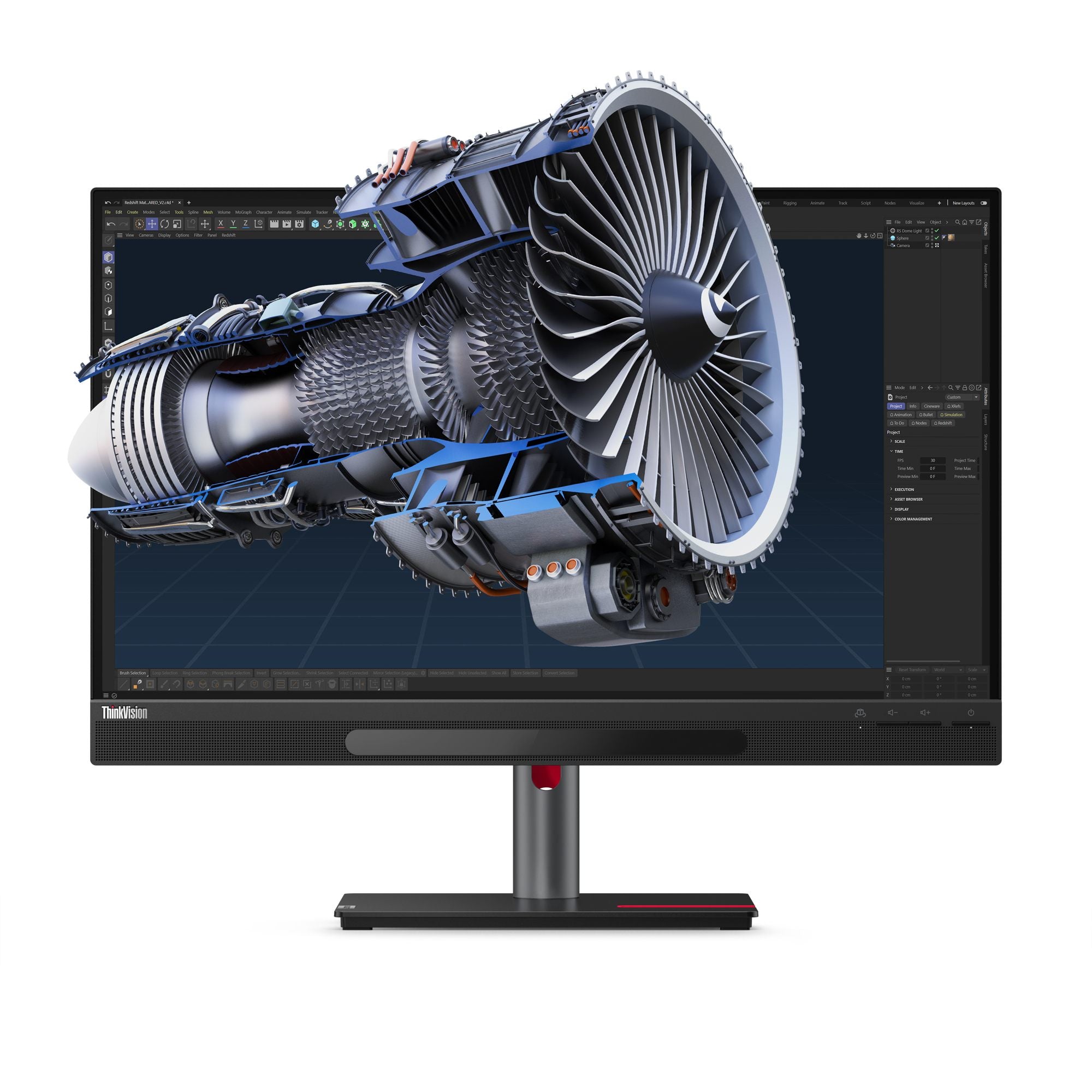 LENOVO ThinkVision 27 3D LED Écran 27p 3840x2160 4K 60Hz IPS 310cd/m2 1200:1 HDR10 4ms HDMI DisplayPort USB-C speakers