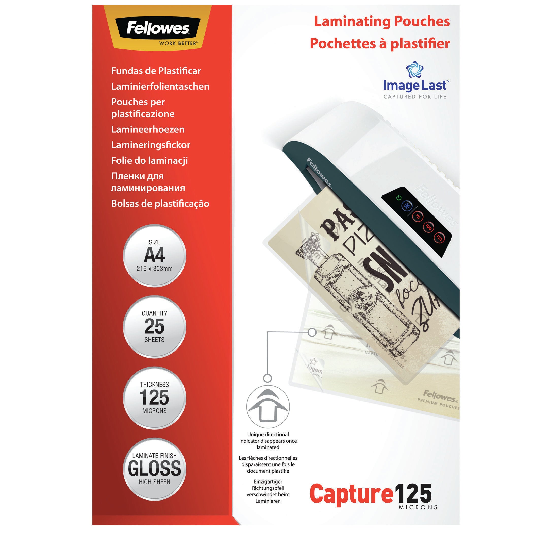 Bundle FELLOWES x3 achetÃ©s + 1 offert LAMINATING POUCH A4 125MIC 25PK