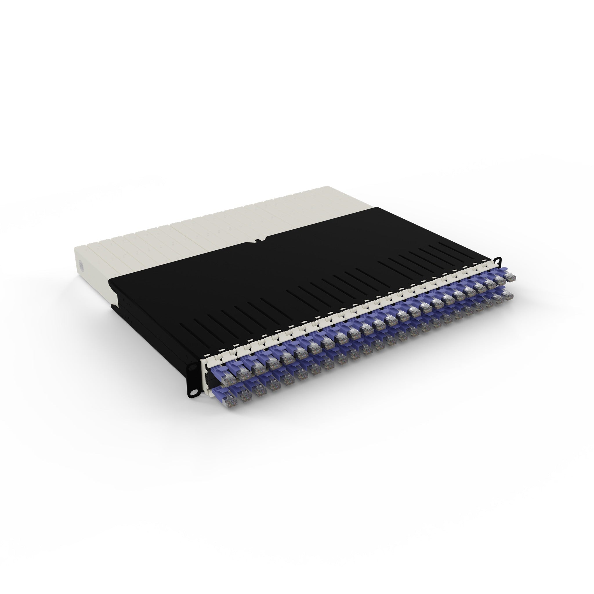 PATCHBOX ONE 24x CAT6A STP VIOLET 0,8 m 8U