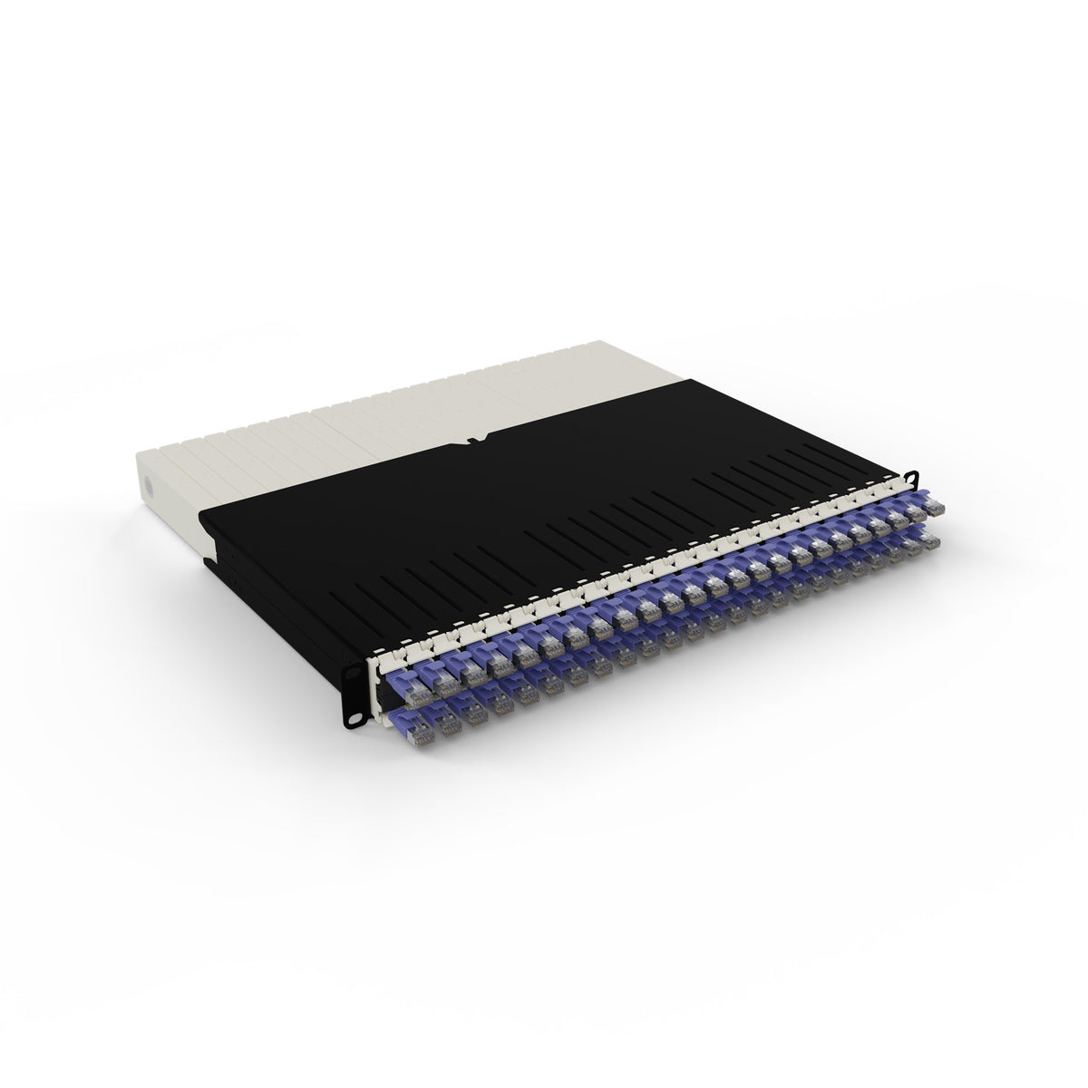 PATCHBOX ONE 24x CAT6A STP VIOLET 0,8 m 8U