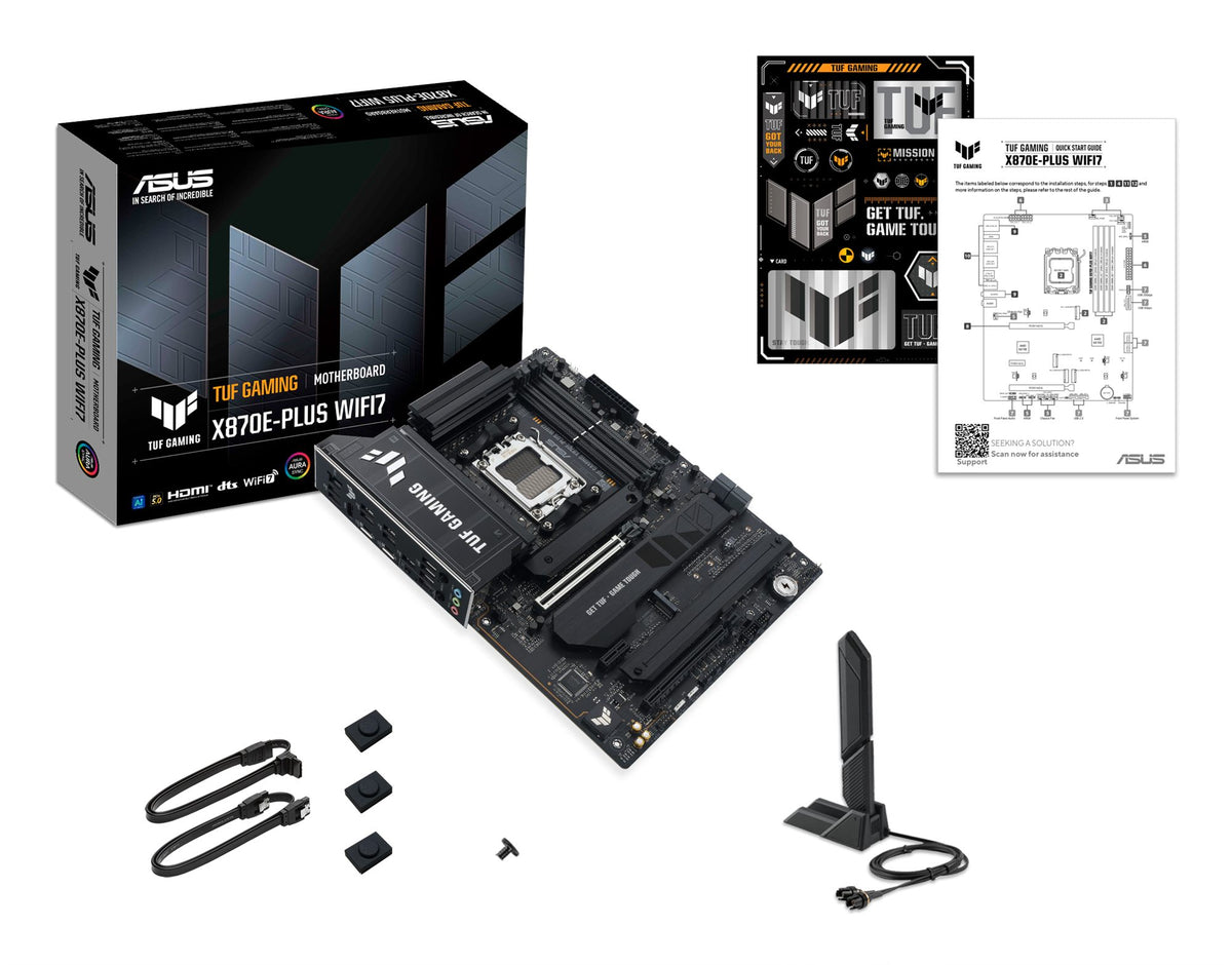 ASUS TUF GAMING X870E-PLUS WIFI7 AMD AM5 ATX motherboard 4xDDR5 PCIe 5.0 x16 4xM.2 1xHDMI 2xSATA