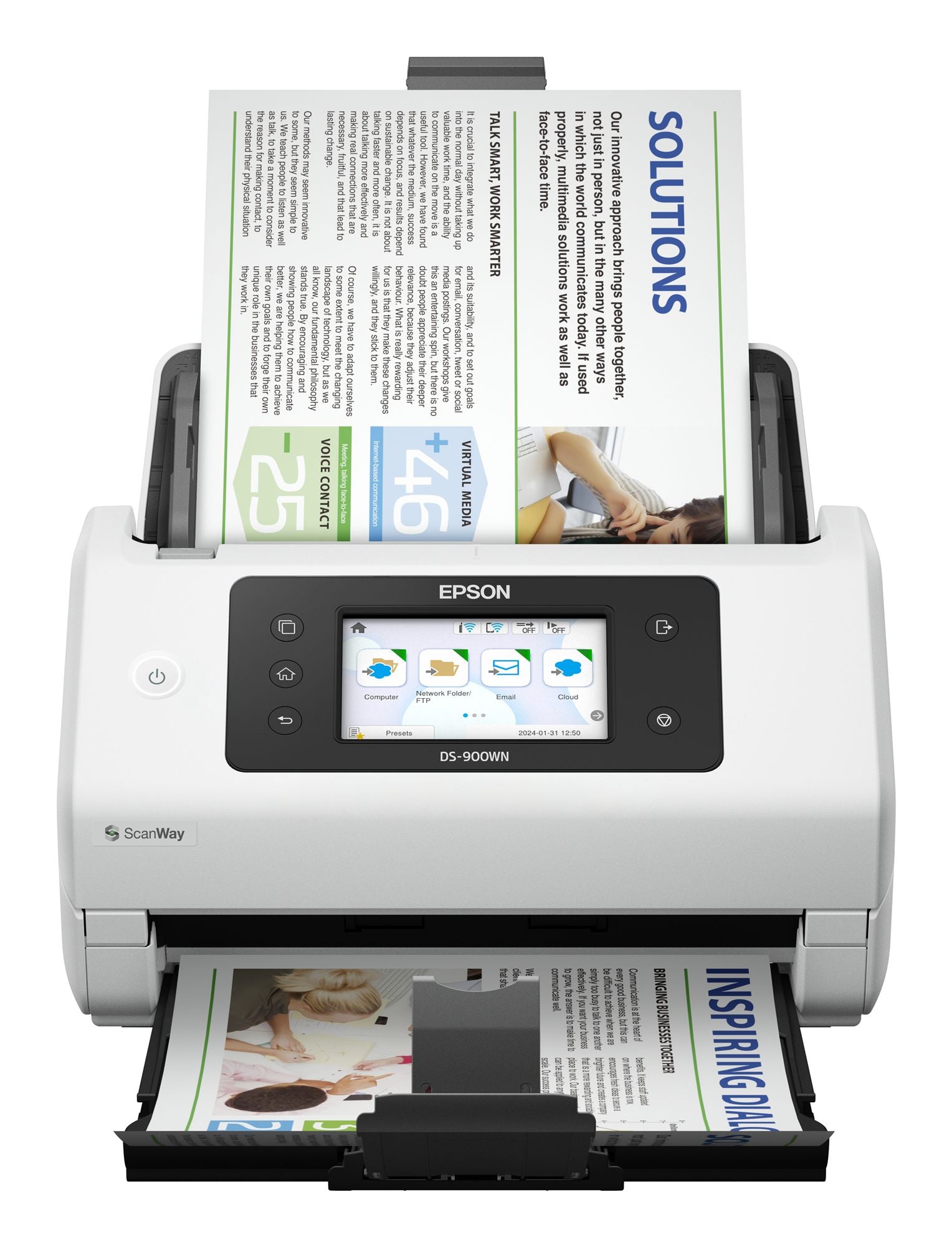 EPSON WorkForce DS-900WN Scanner A4 network and Wifi 70ppm/140ipm feeder 100 sheets