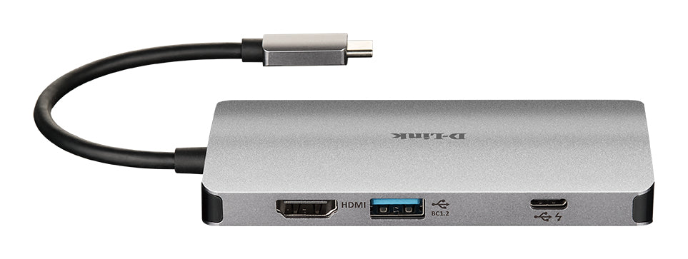 D-LINK USB-C 8-en-1 HDMI SD /microSD card reader and charging