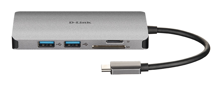 D-LINK USB-C 8-en-1 HDMI SD /microSD card reader and charging
