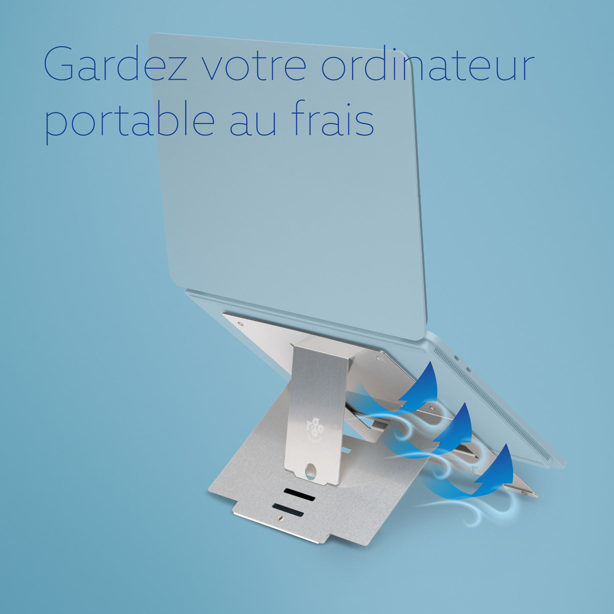 R-GO TOOLS Support pour PC portable Riser Flexible, argent
