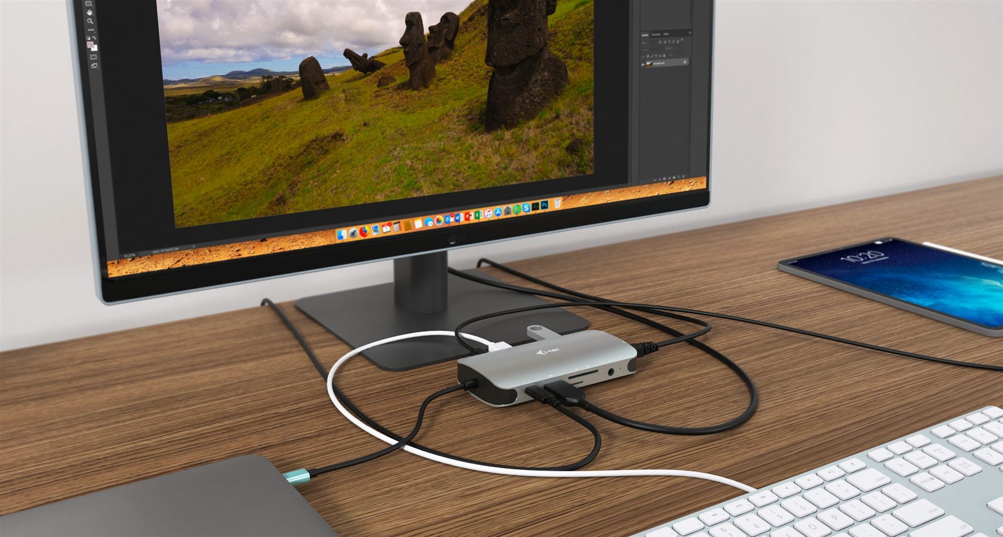 I-TEC USB-C Metal Nano Dock 1xHDMI 1xVGA 1xSD,1xmicroSD Cardreader 1xGLAN 3xUSB 3.1 1xUSB-C Data 1xUSB-C PD Sans Alimentation