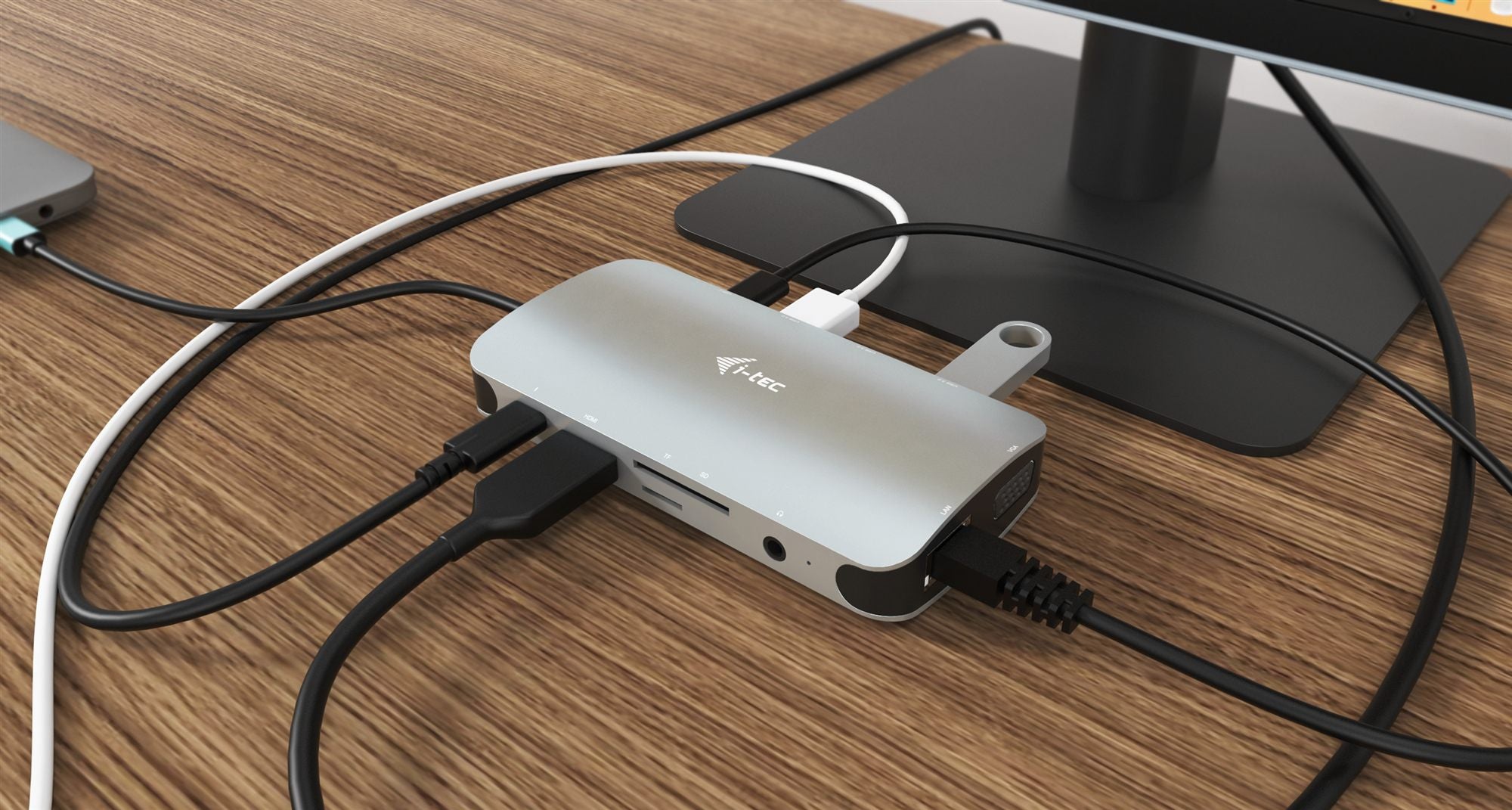 I-TEC USB-C Metal Nano Dock 1xHDMI 1xVGA 1xSD,1xmicroSD Cardreader 1xGLAN 3xUSB 3.1 1xUSB-C Data 1xUSB-C PD Sans Alimentation