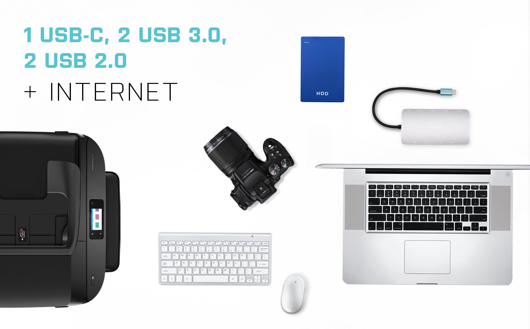 I-TEC USB-C Metal Nano Dock 2xDP 1xHDMI 1xGLAN 1xAudio/Mic 2xUSB 3.1 2xUSB 2.0 1xUSB-C Data 1xUSB-C, sans alimentation fournie