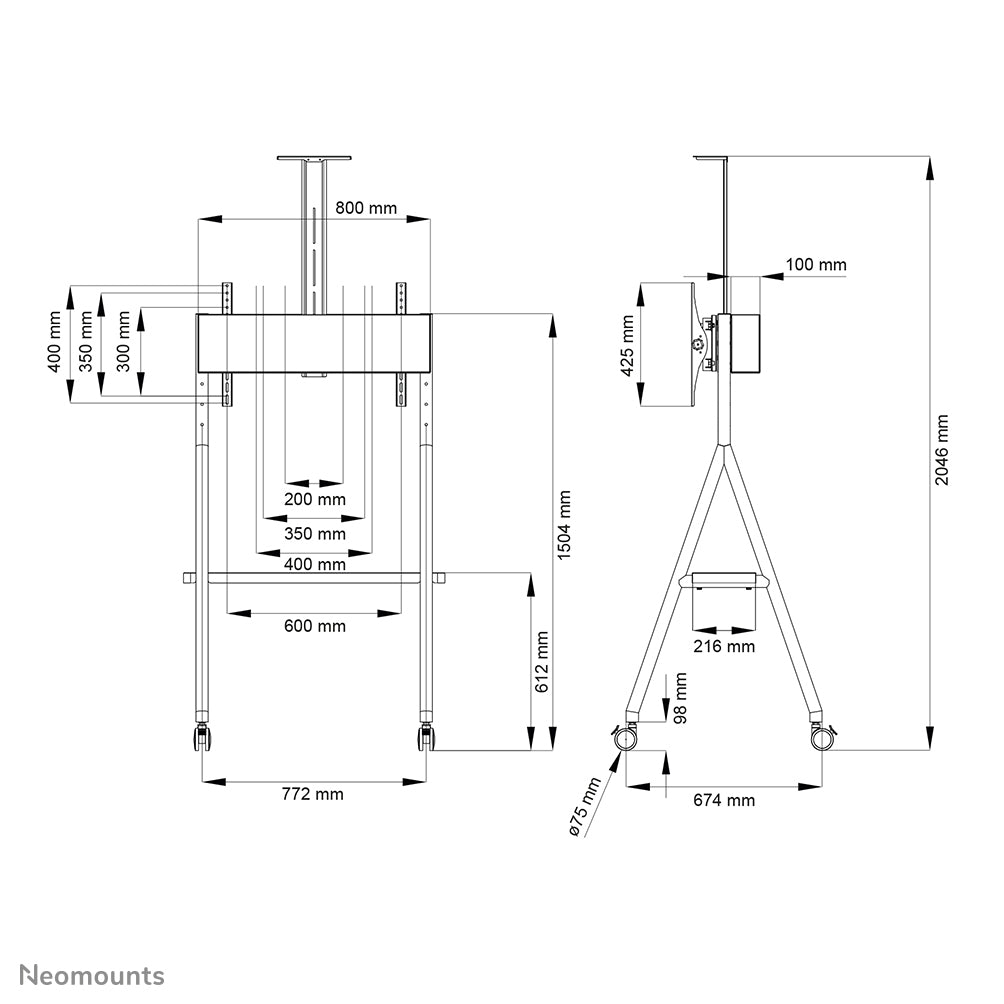 NEOMOUNTS NS-M1500WHITE Support au sol pour écran 32-65p