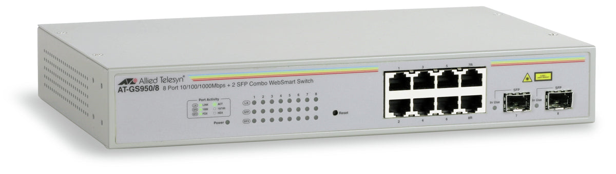 ALLIED AT-GS950/8 WebSmart switch 8 port Gigabit & 2 x SFP 100/1G