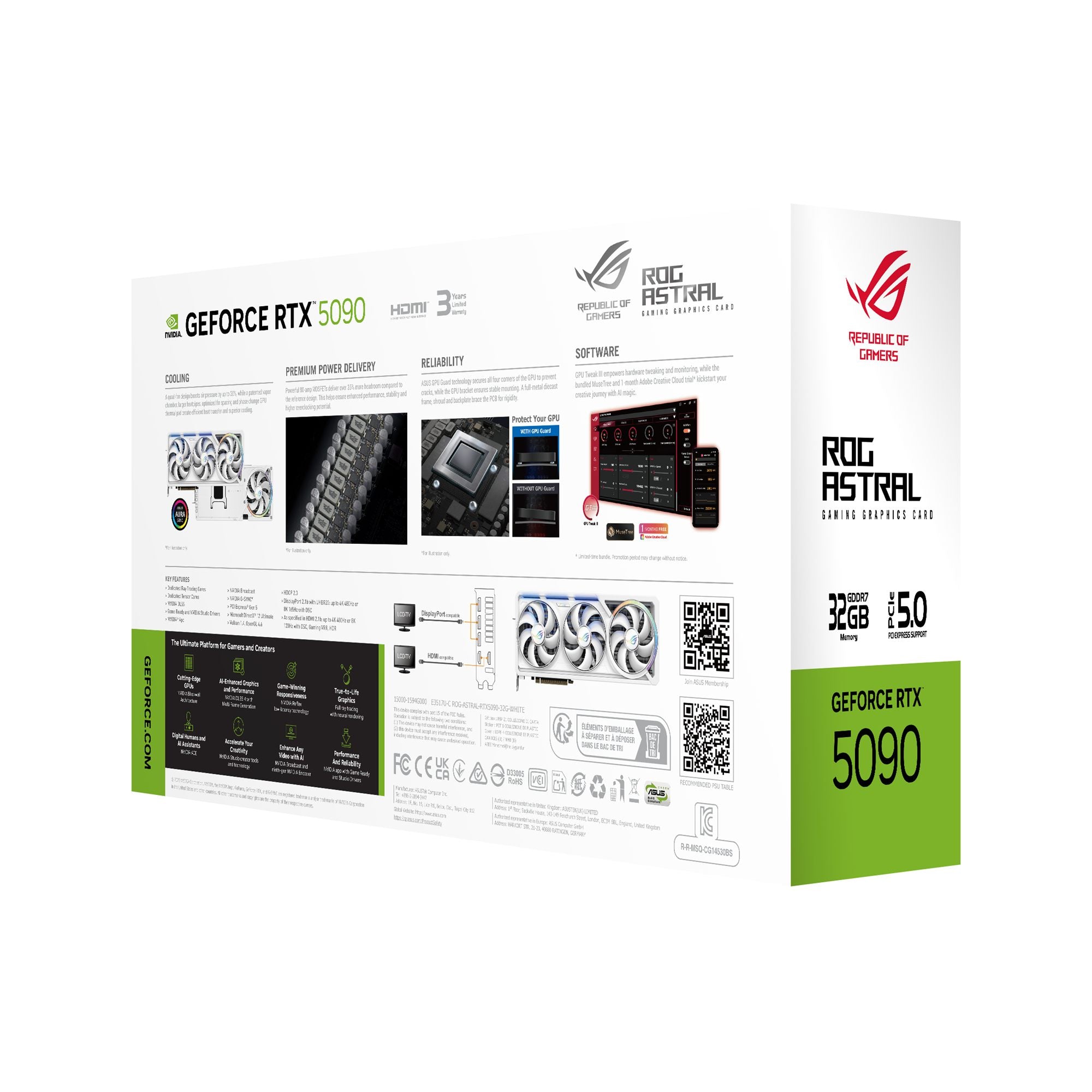 ASUS ROG ASTRAL RTX 5090 32G WHITE 2xHDMI 3xDP