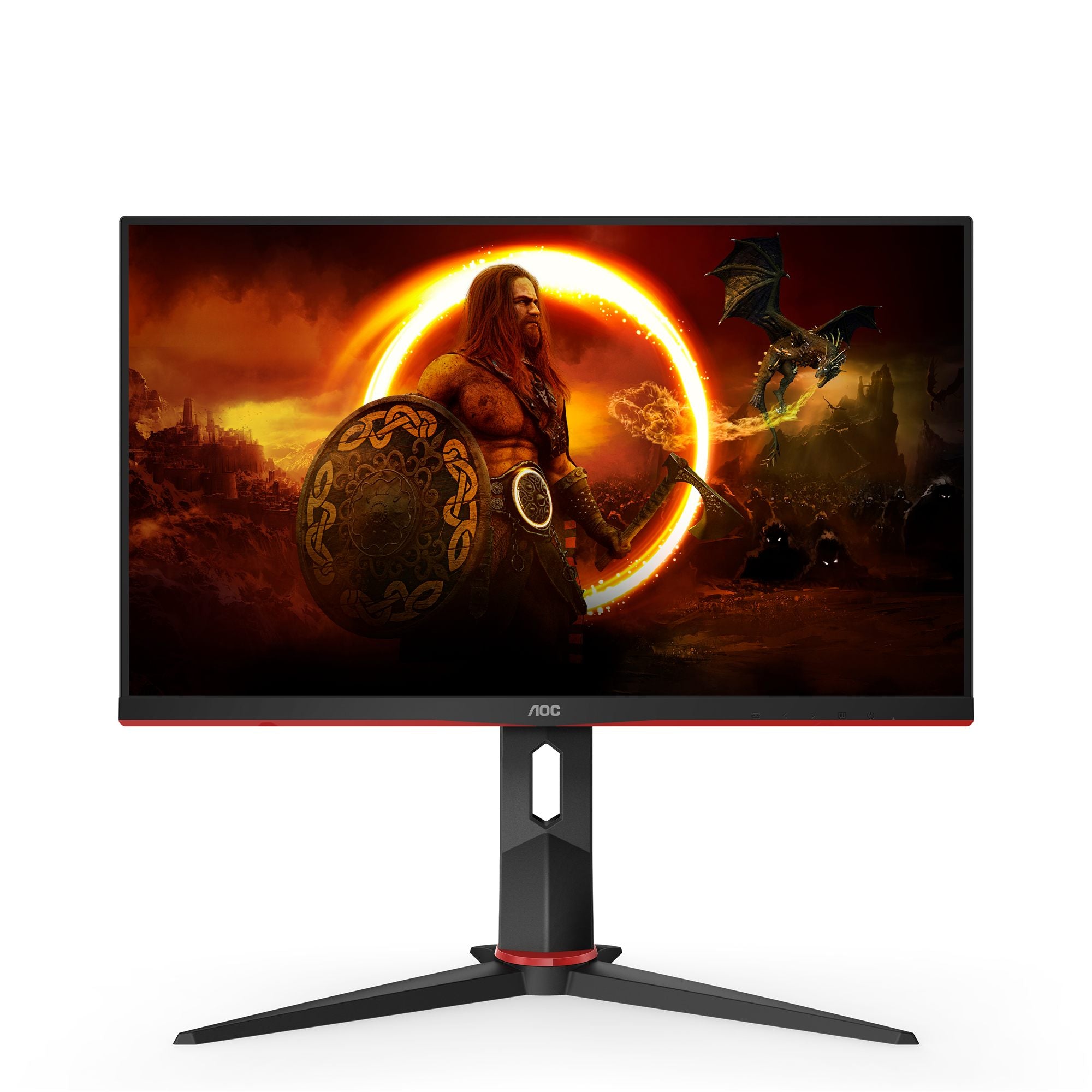 AOC 24G2ZU/BK 23.8p TN Flat FHD 1920x1080 240Hz 1ms GtG FreeSync Premium USB HUB SPEAKERS DP 2xHDMI VESA 100x100 GAMING LINE