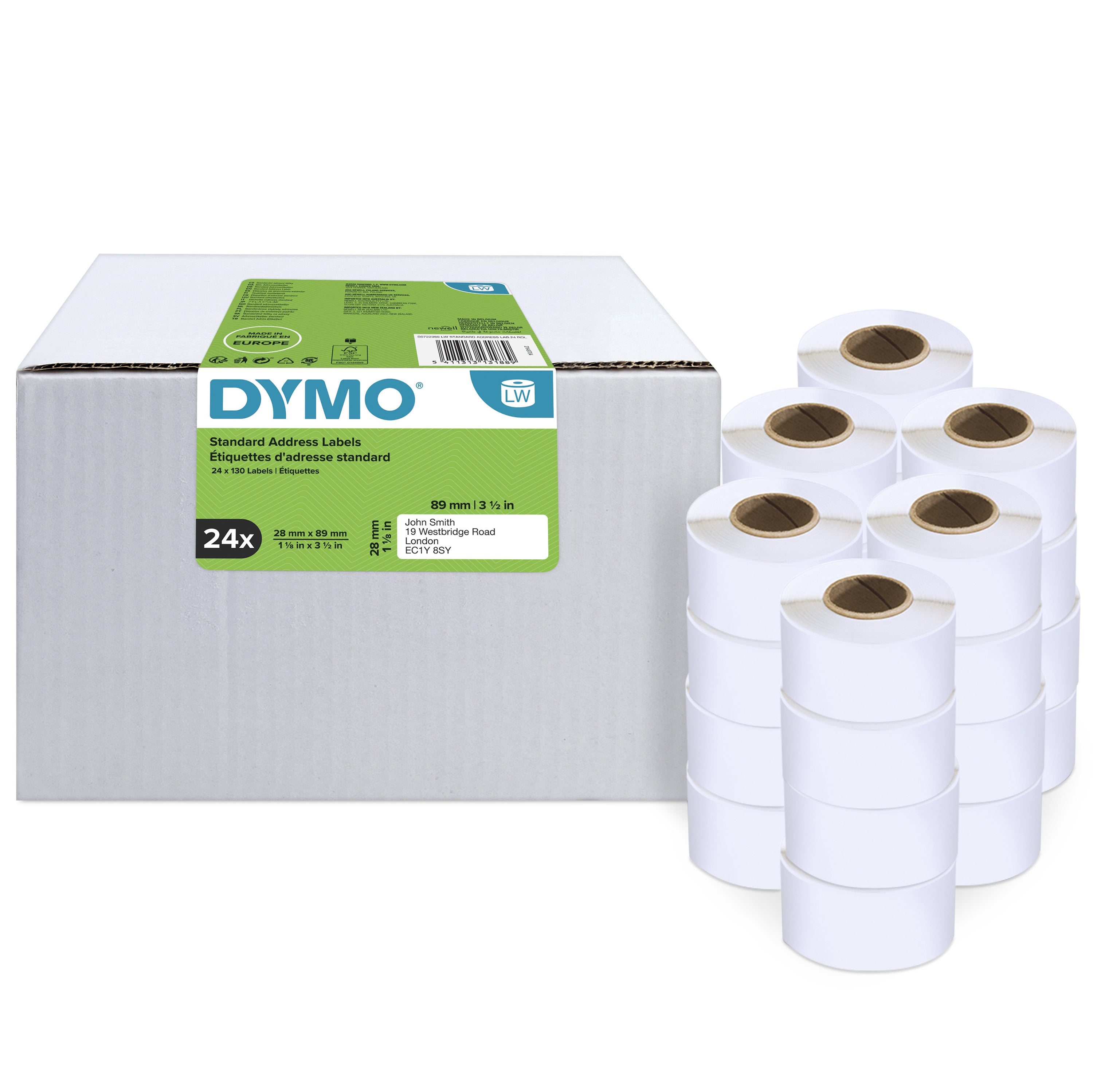 DYMO Labelwriter étiquettes 28x89mm-blanc 24 rouleaux de 130
