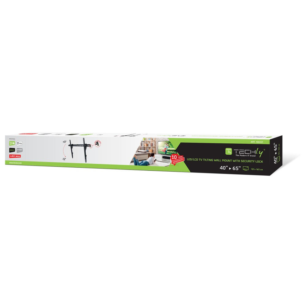 "Techly ICA-PLB 133LTY Support mural pour TV 40-65"" LED/LCD 50kg inclinable slim 37mm"