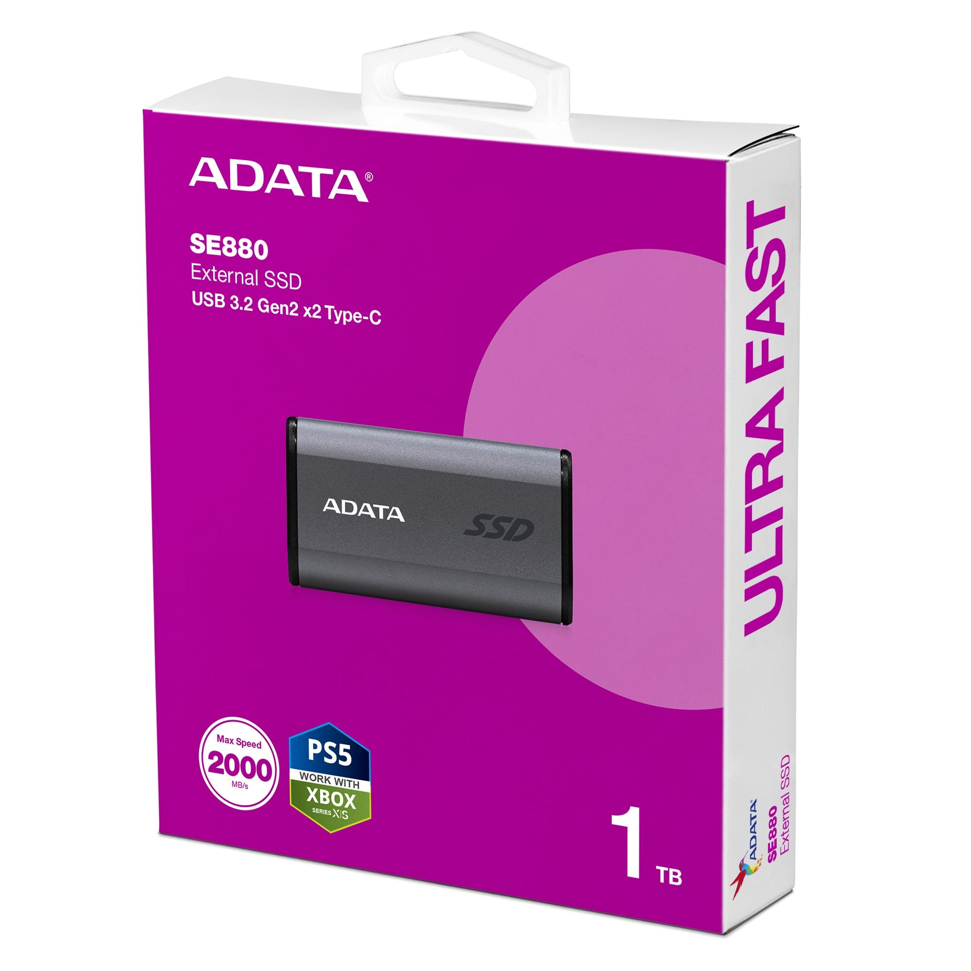 ADATA SE880 1 To USB Type-C 3.2 Gen 2 (3.1 Gen 2) Gris