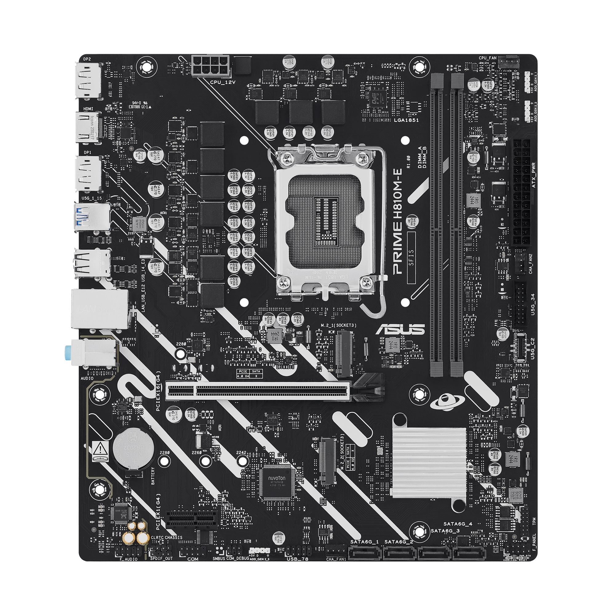 ASUS PRIME H810M-E-CSM Micro-ATX motherboard PCIe 4.0 2xM.2 DDR5 1xHDMI 2xDisplayPort
