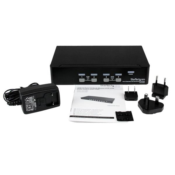 4 Port 1U Rackmount USB KVM Switch