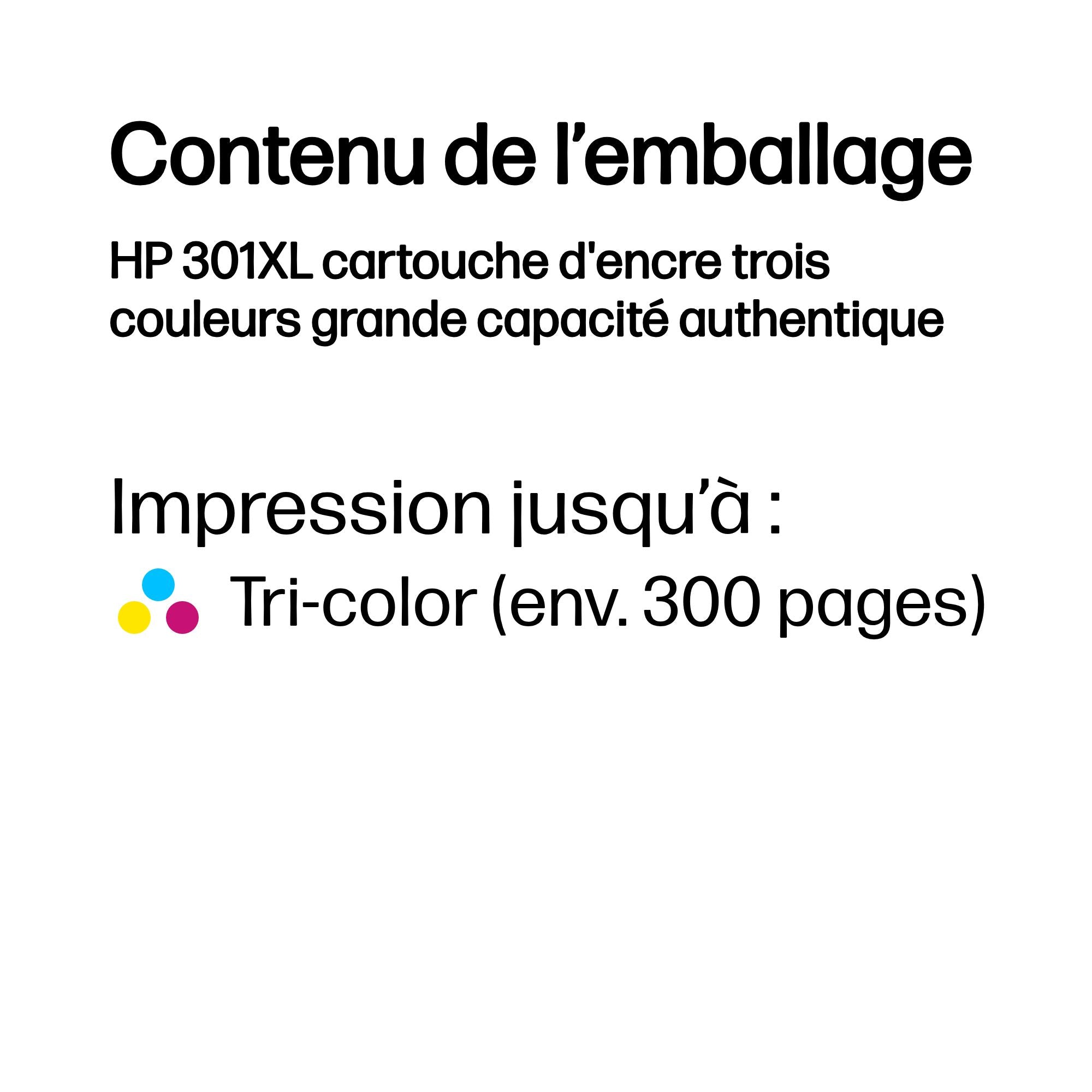 HP 301XL original Ink cartridge CH564EE 301 tri-colour high capacity 330 pages 1-pack Blister multi tag