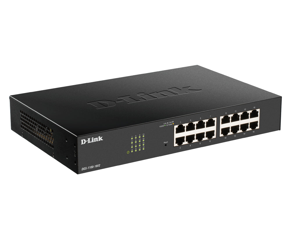 D-Link DGS-1100-16V2 commutateur réseau Géré Gigabit Ethernet (10/100/1000) Noir