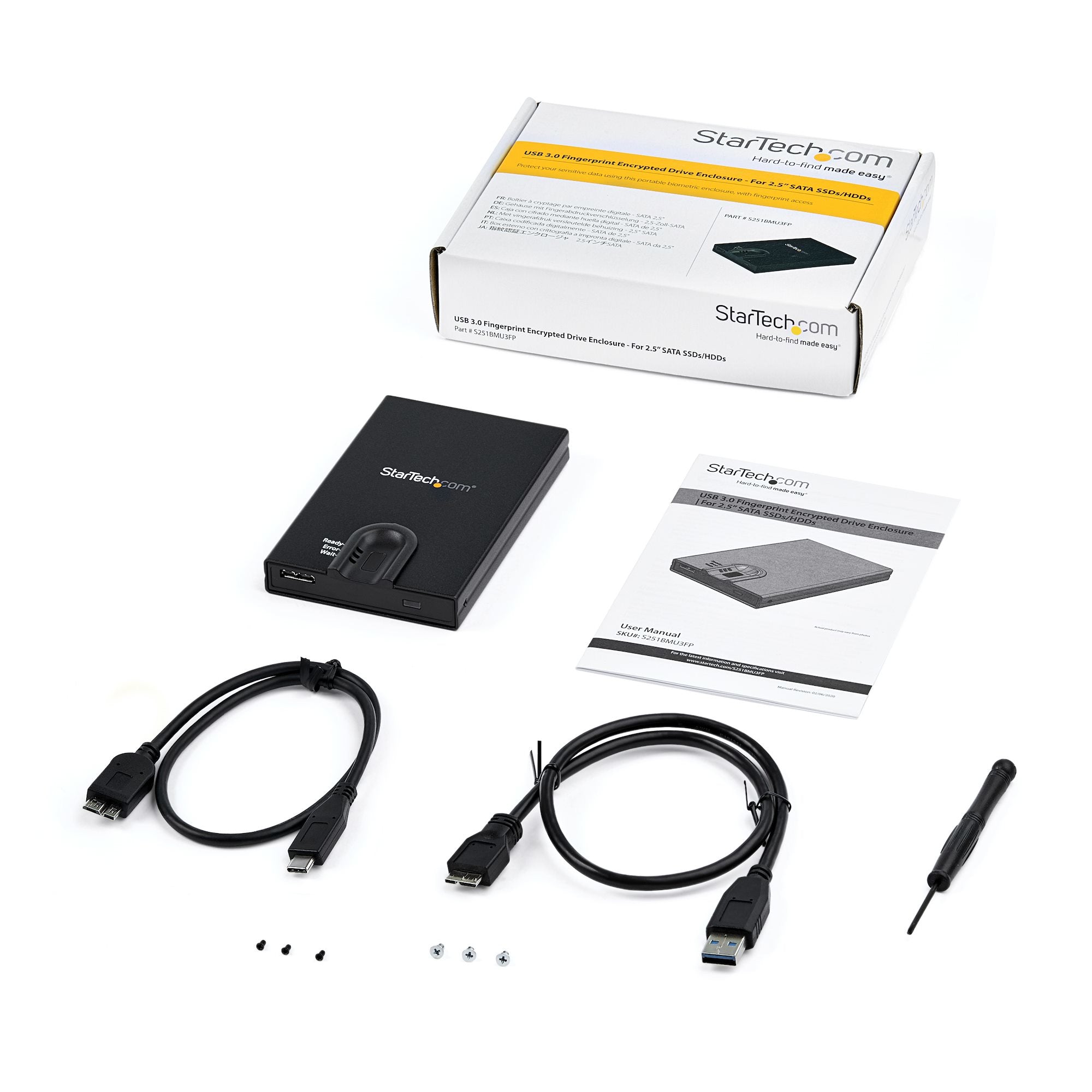 Encrypted Biometric Enclosure 2.5in SATA