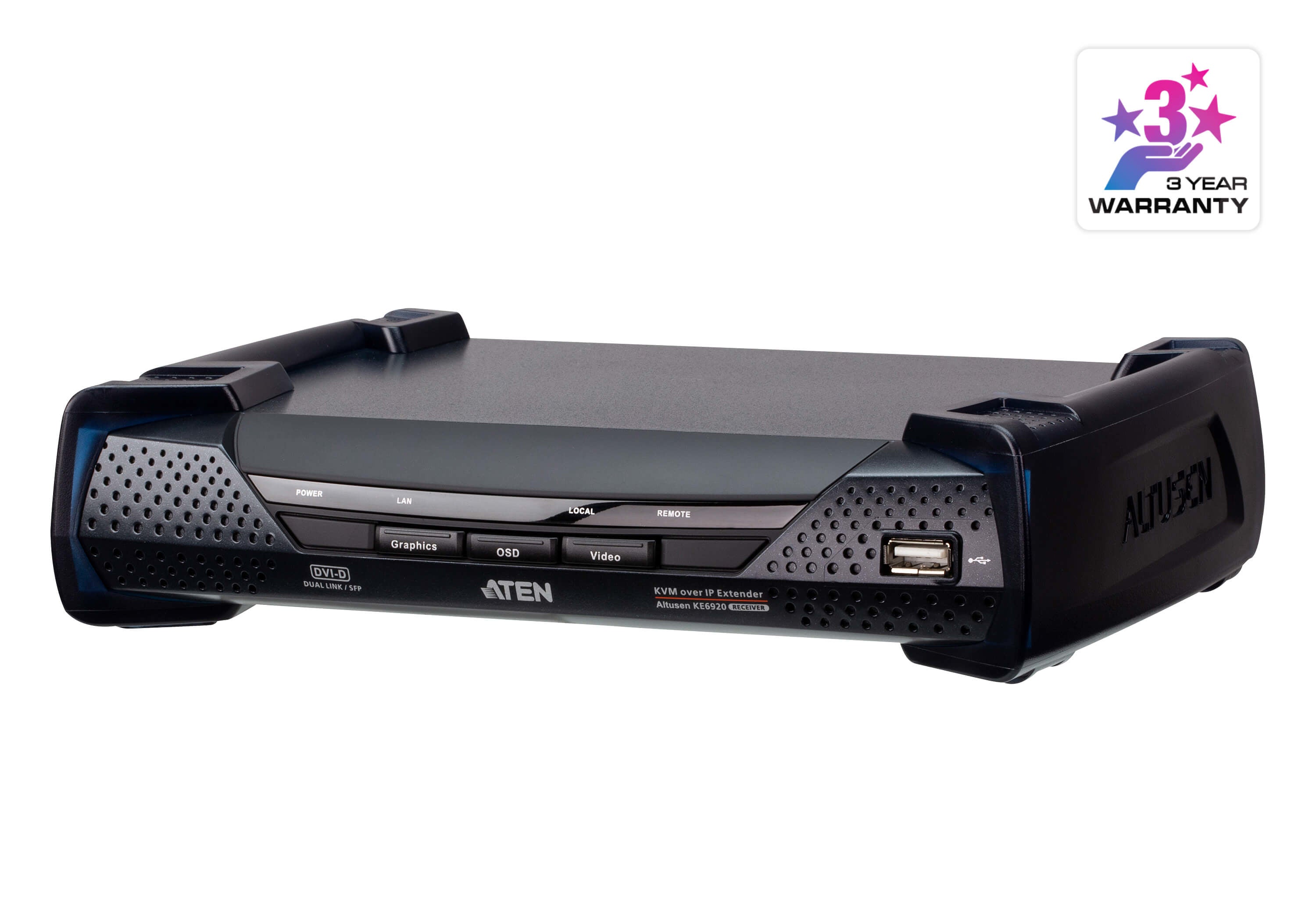 ATEN PREMIUM KE6920R RECEPT. EXTENDEUR KVM DVI-I/USB SUR IP
