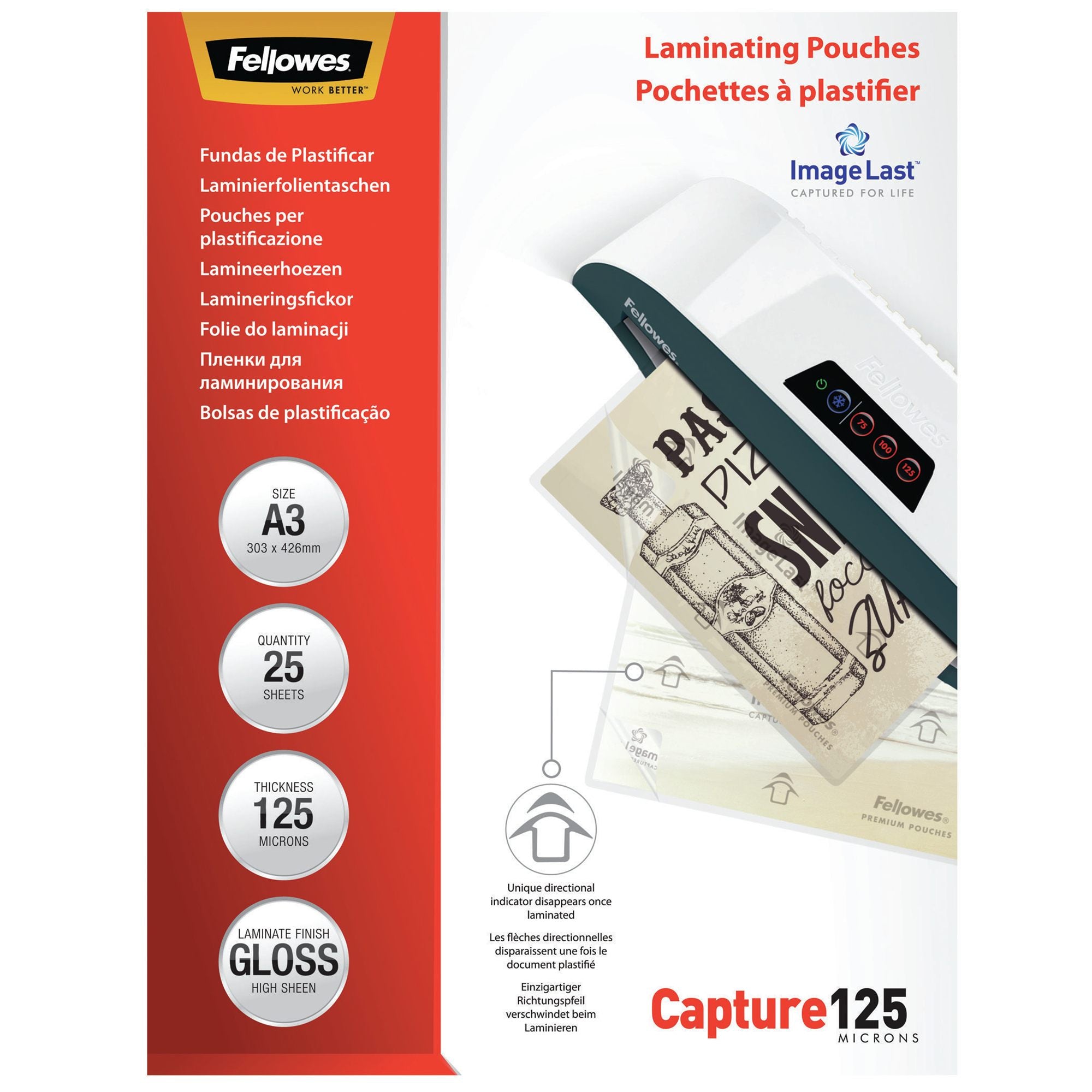 FELLOWES IL POCHETTES A3 125 MICRONS X 25